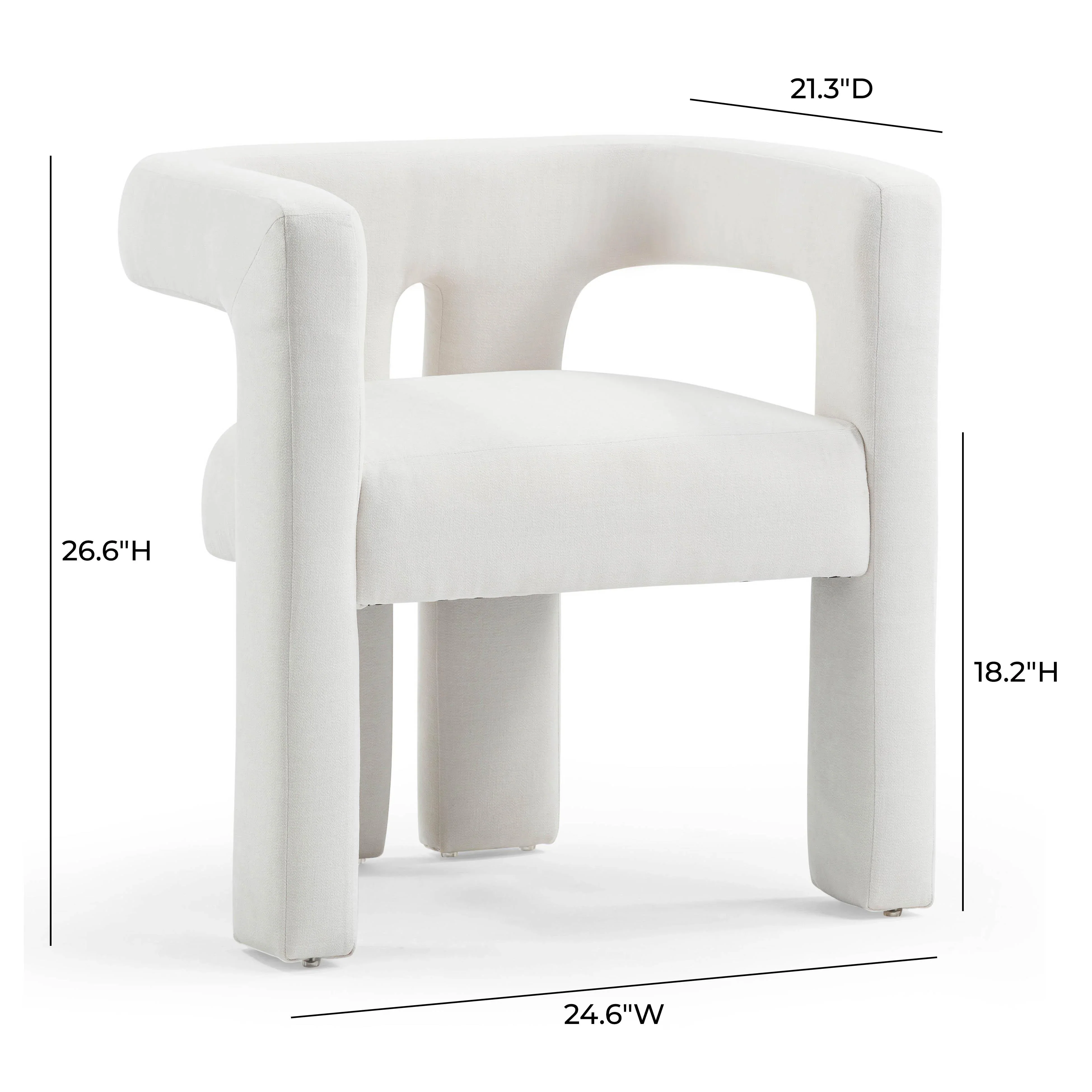 Sloane Bone White Upcycled Performance Fabric Accent Chair - Image 7