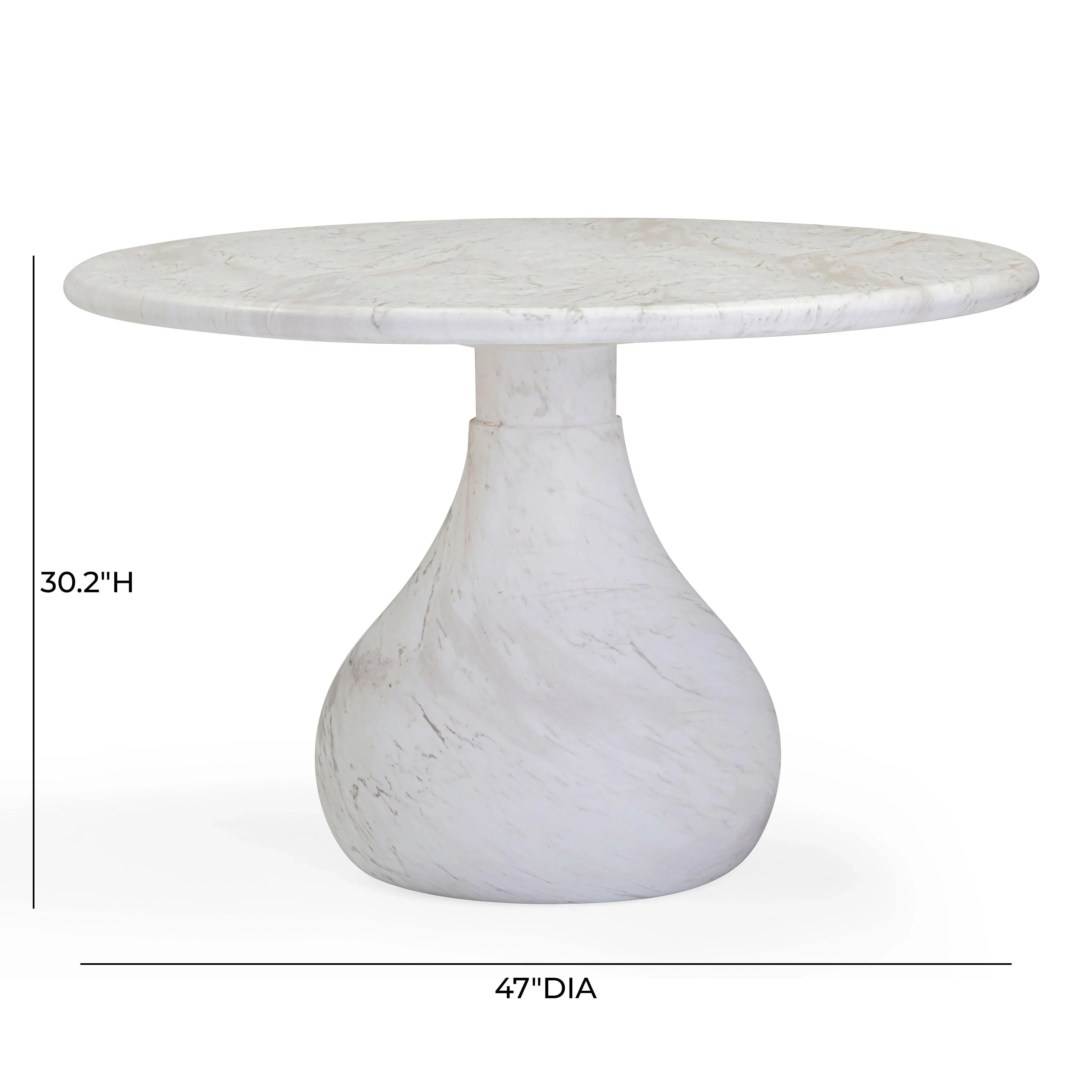 Smooch 47" Concrete Indoor/Outdoor Round Dining Table - Image 7