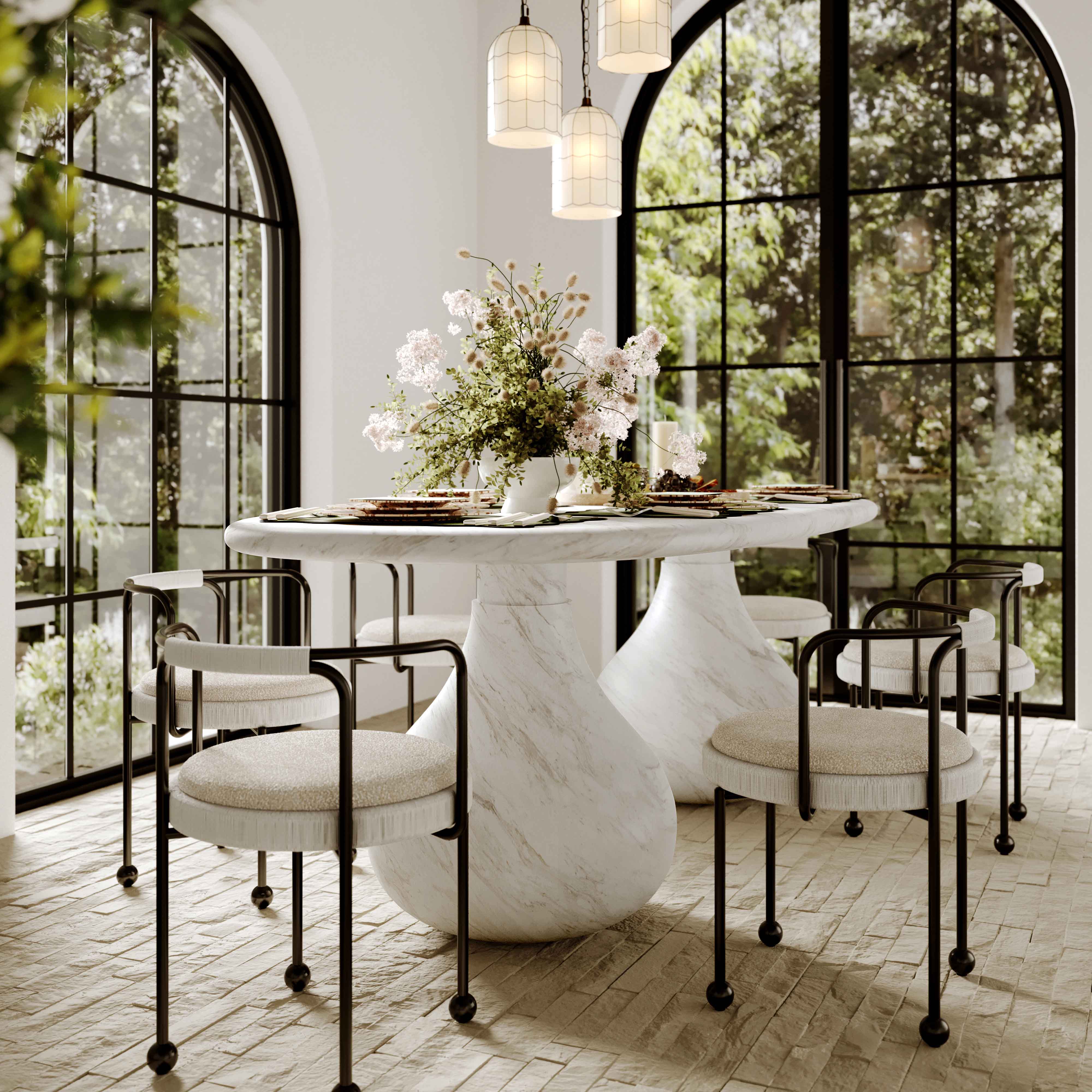 Smooch 87" Concrete Indoor/Outdoor Dining Table - Image 10
