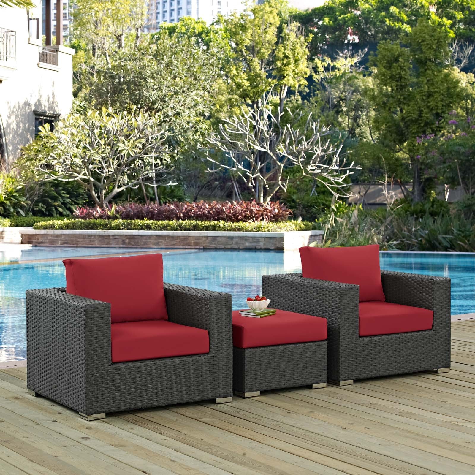Sojourn 3 Piece Outdoor Patio Sunbrella® Sectional Set - Image 14