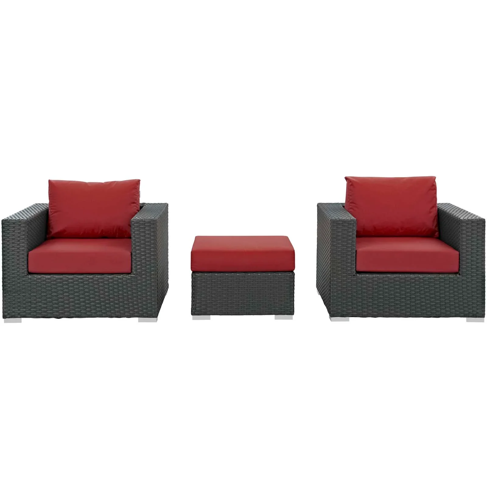 Sojourn 3 Piece Outdoor Patio Sunbrella® Sectional Set - Image 18