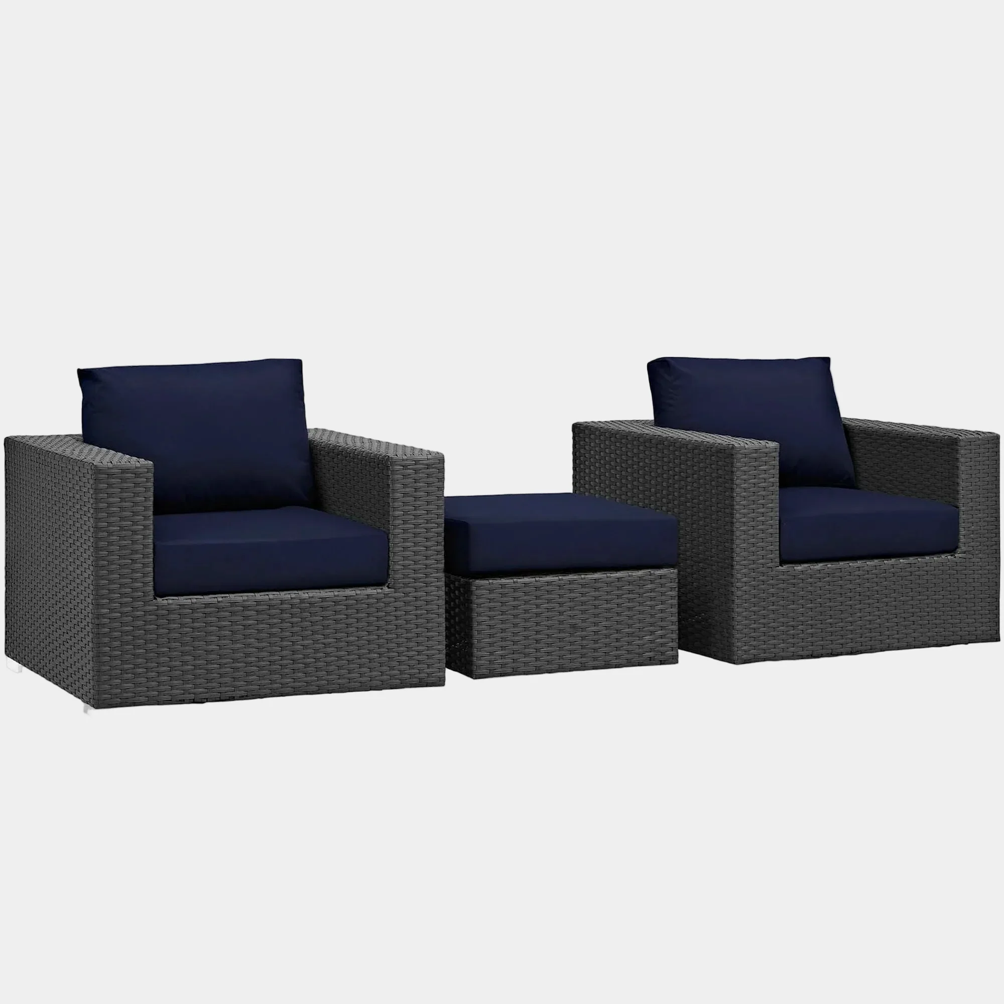 Sojourn 3 Piece Outdoor Patio Sunbrella® Sectional Set - Image 7