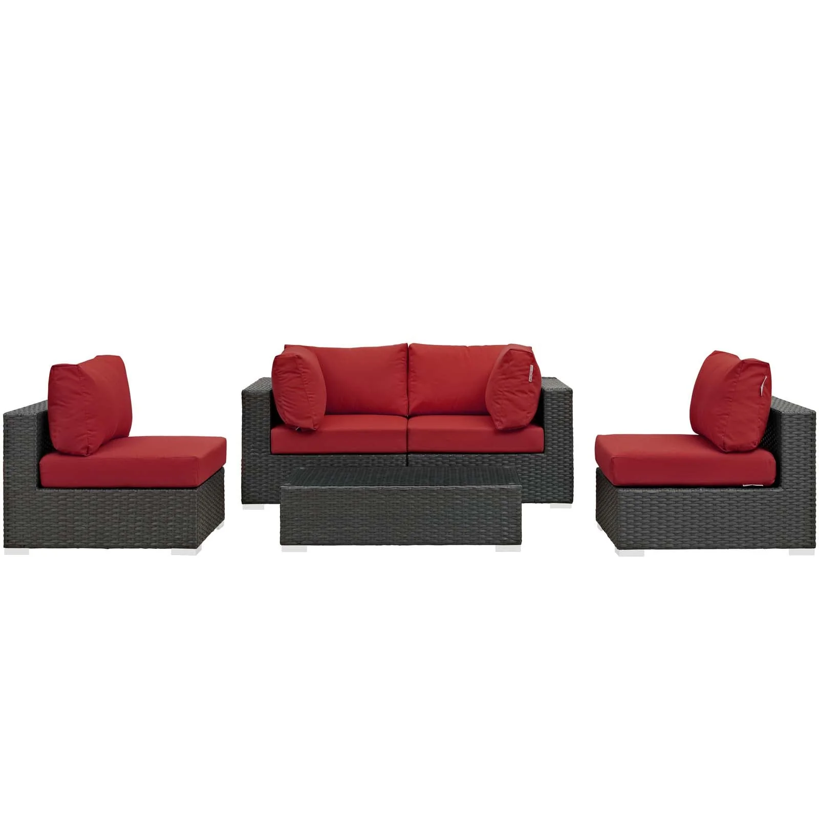 Sojourn 5 Piece Outdoor Patio Sunbrella® Sectional Set - Image 10