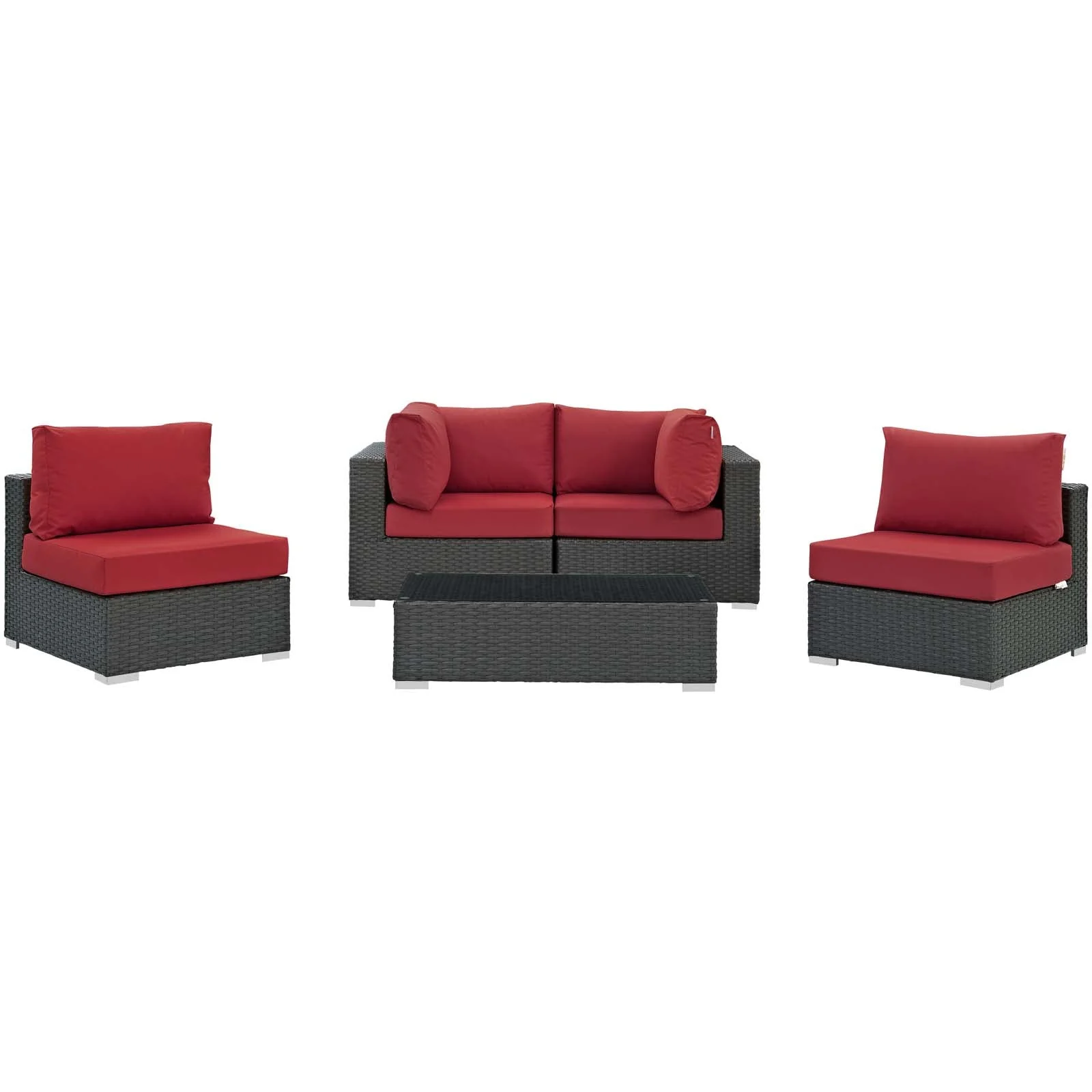 Sojourn 5 Piece Outdoor Patio Sunbrella® Sectional Set - Image 8