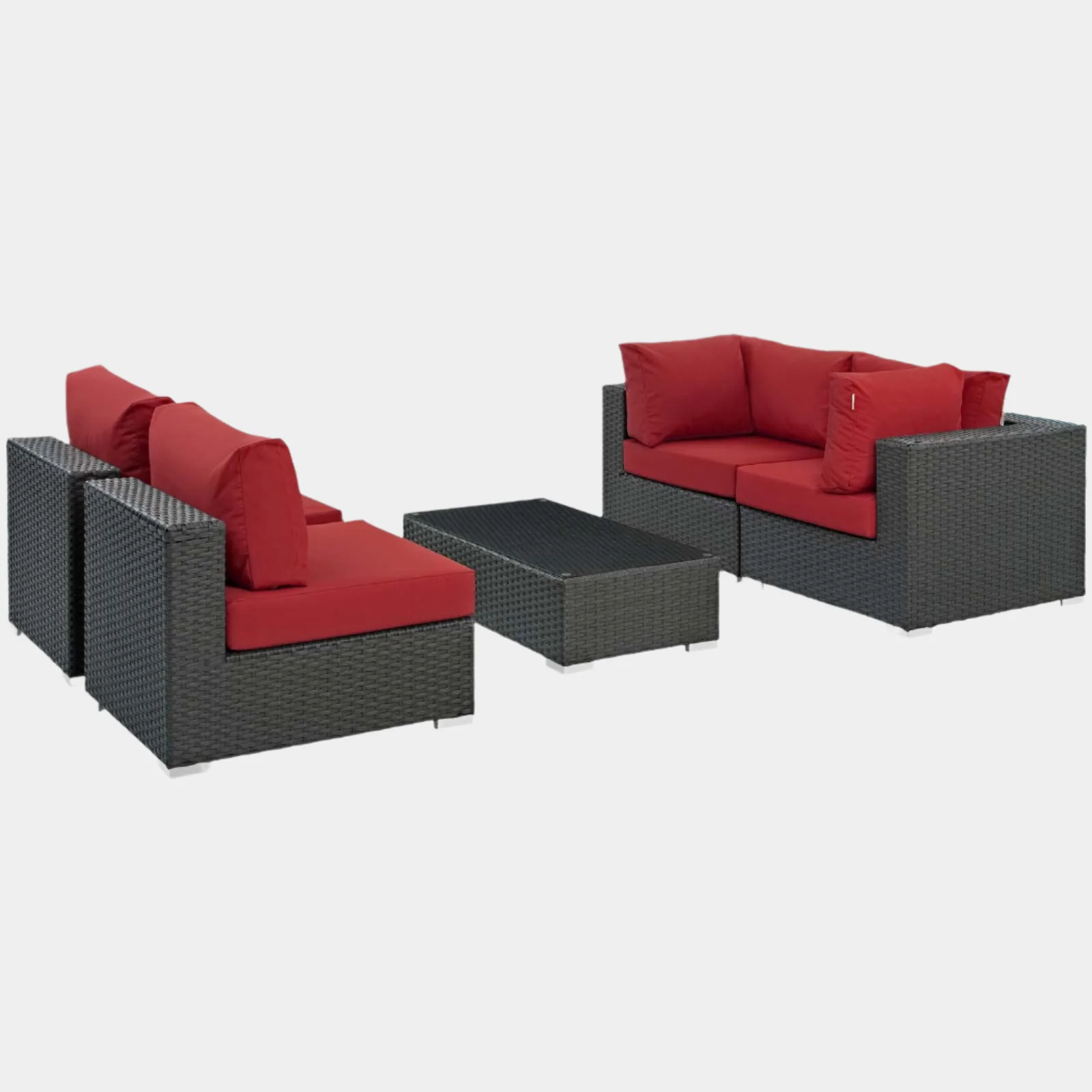 Sojourn 5 Piece Outdoor Patio Sunbrella® Sectional Set - Image 9