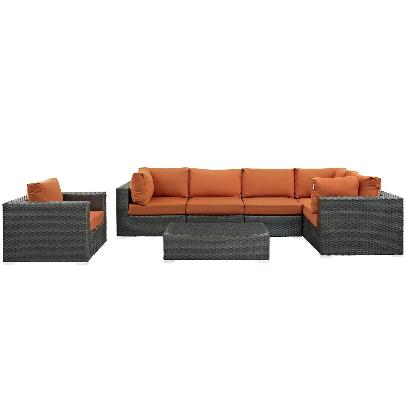 Sojourn 7 Piece Outdoor Patio Sunbrella® Sectional Set - Image 13