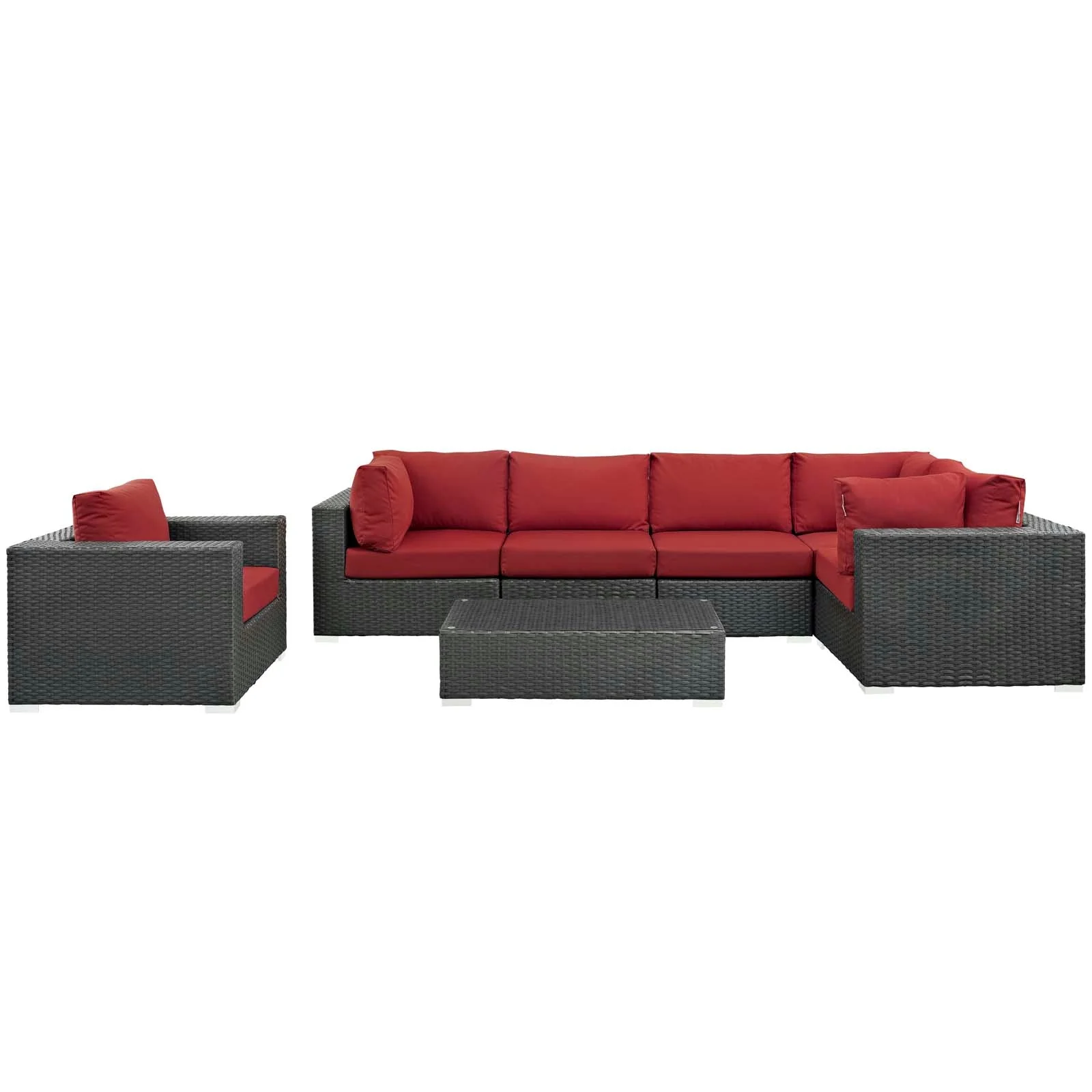 Sojourn 7 Piece Outdoor Patio Sunbrella® Sectional Set - Image 4