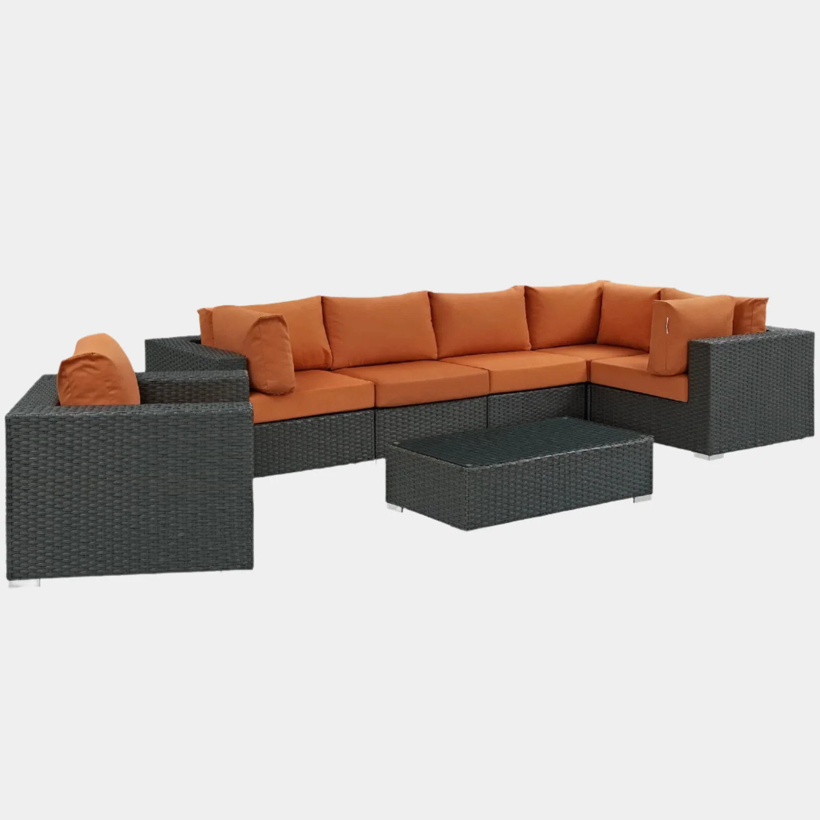 Sojourn 7 Piece Outdoor Patio Sunbrella® Sectional Set - Image 9