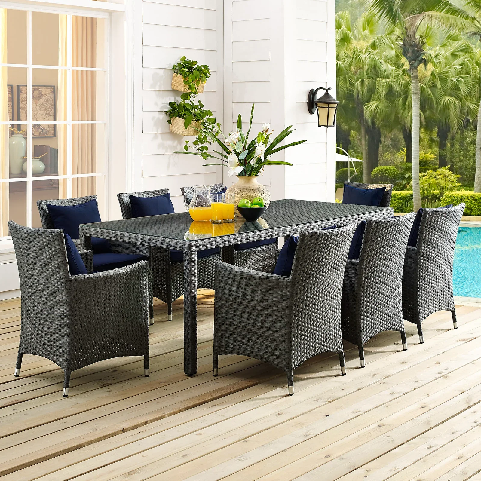 Sojourn 82" Outdoor Patio Dining Table in Chocolate - Image 2