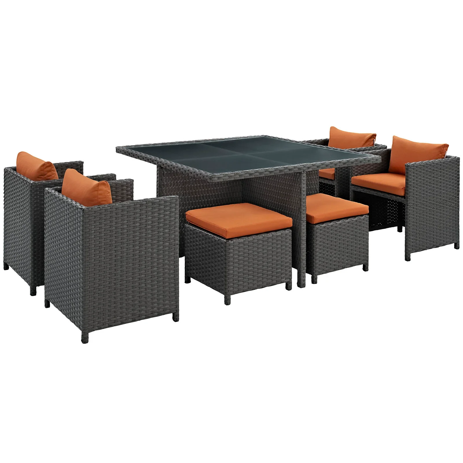 Sojourn 9 Piece Outdoor Patio Sunbrella® Dining Set - Image 17