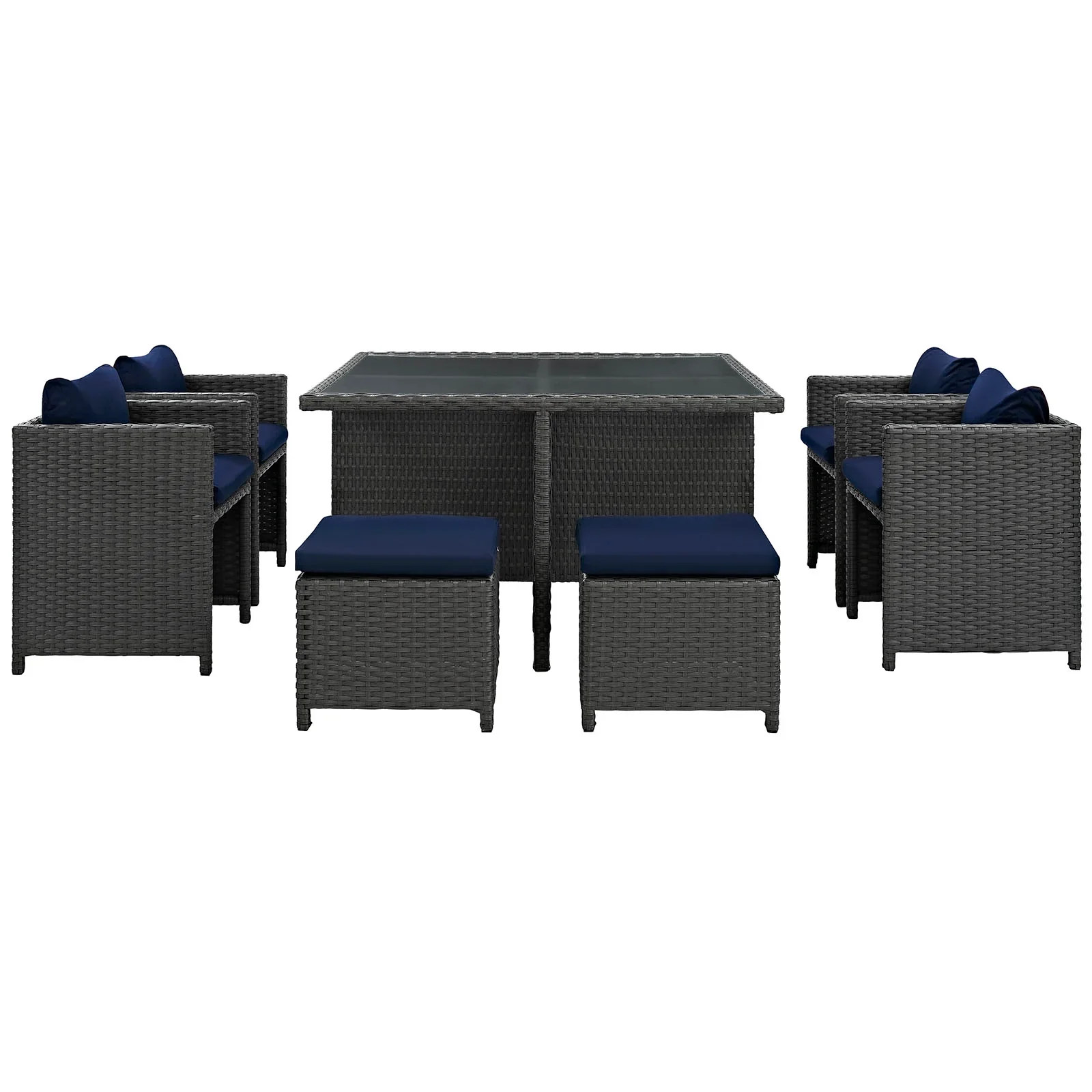 Sojourn 9 Piece Outdoor Patio Sunbrella® Dining Set - Image 2