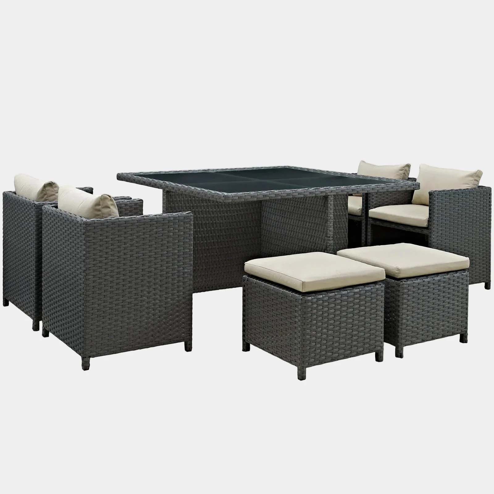 Sojourn 9 Piece Outdoor Patio Sunbrella® Dining Set - Image 5