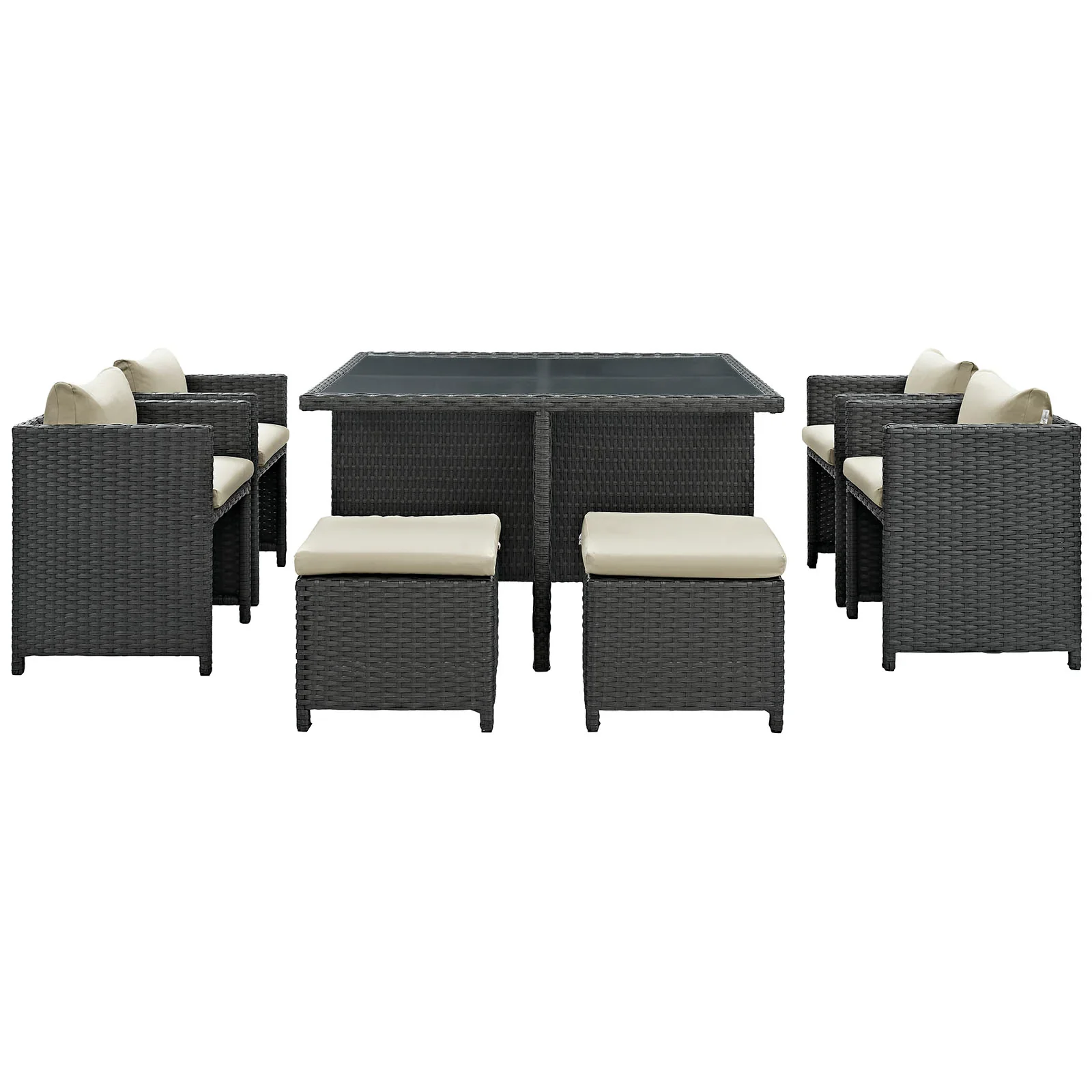 Sojourn 9 Piece Outdoor Patio Sunbrella® Dining Set - Image 7