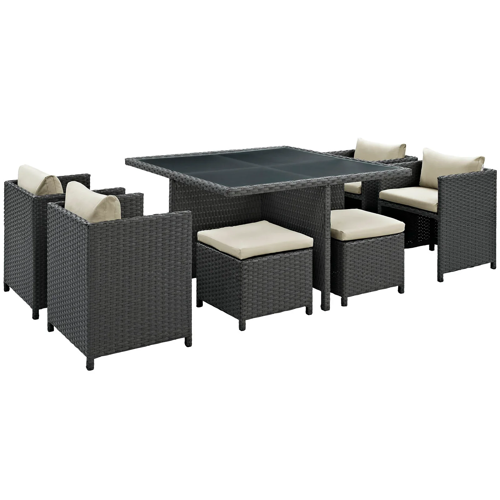 Sojourn 9 Piece Outdoor Patio Sunbrella® Dining Set - Image 8