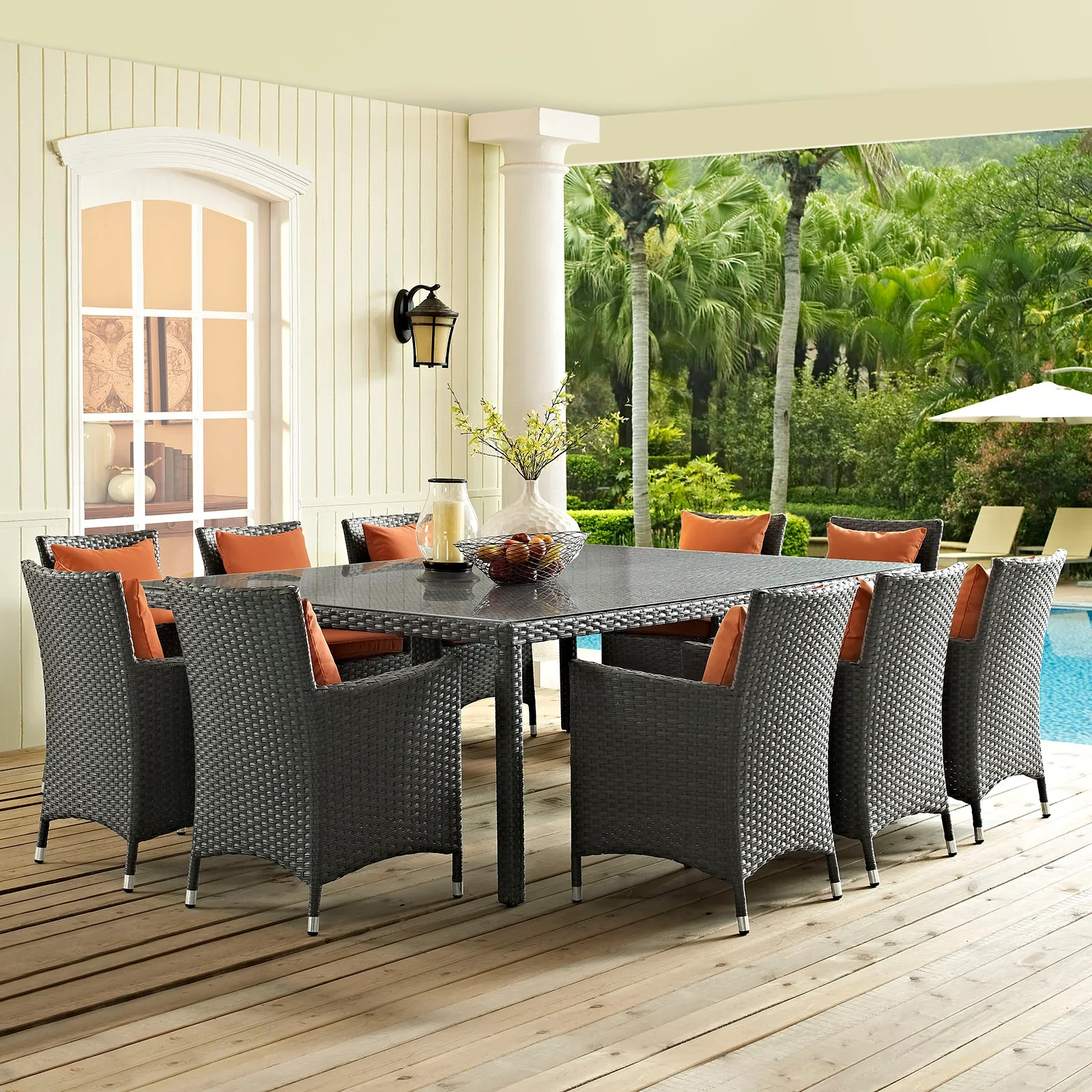 Sojourn 90" Outdoor Patio Dining Table in Chocolate - Image 2