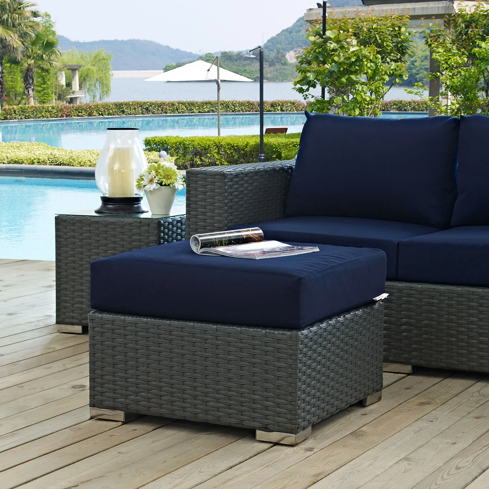 Sojourn Outdoor Patio Sunbrella® Ottoman - Image 8