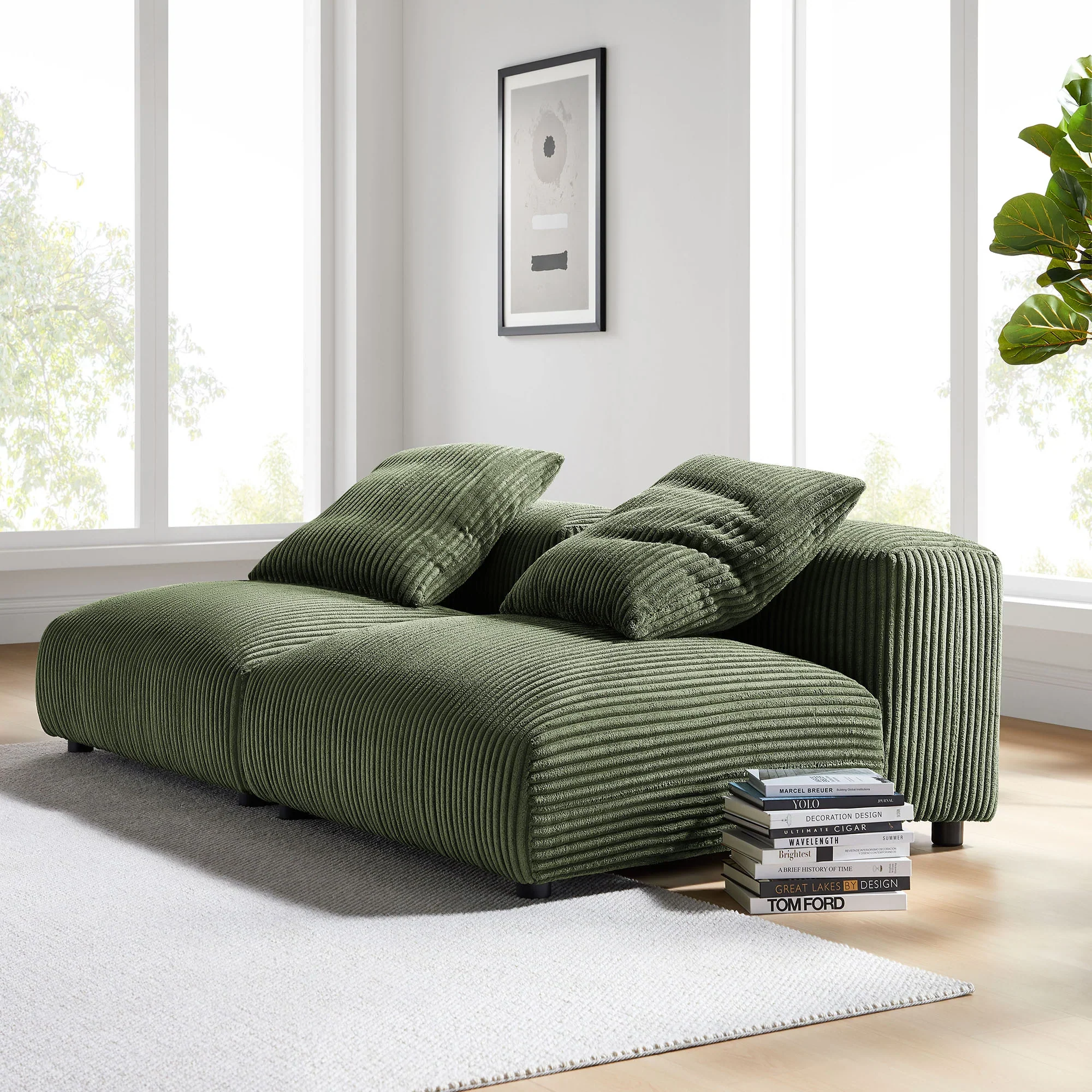 Solace 2-Piece Modular Corduroy Upholstered Sofa - Image 10