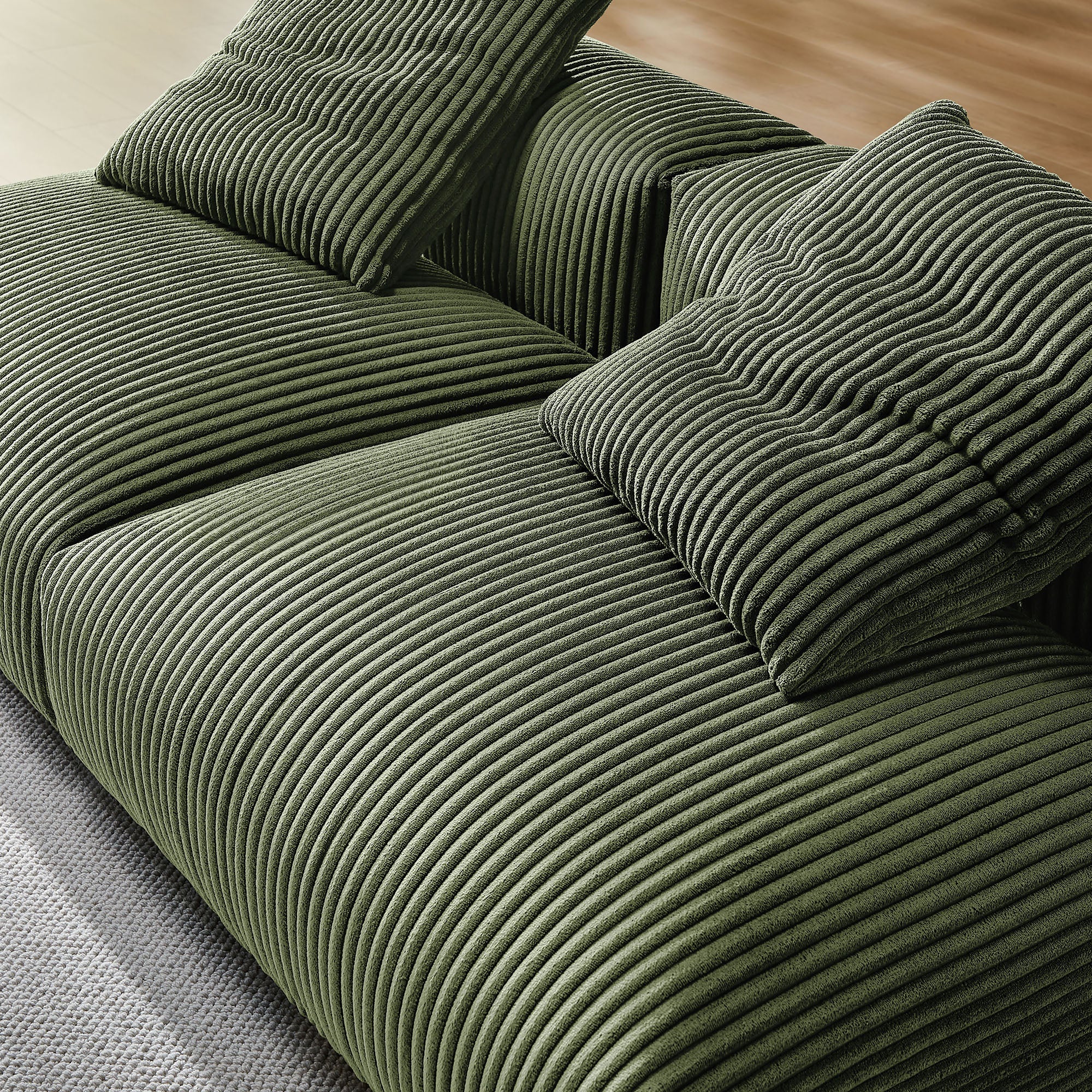 Solace 2-Piece Modular Corduroy Upholstered Sofa - Image 11