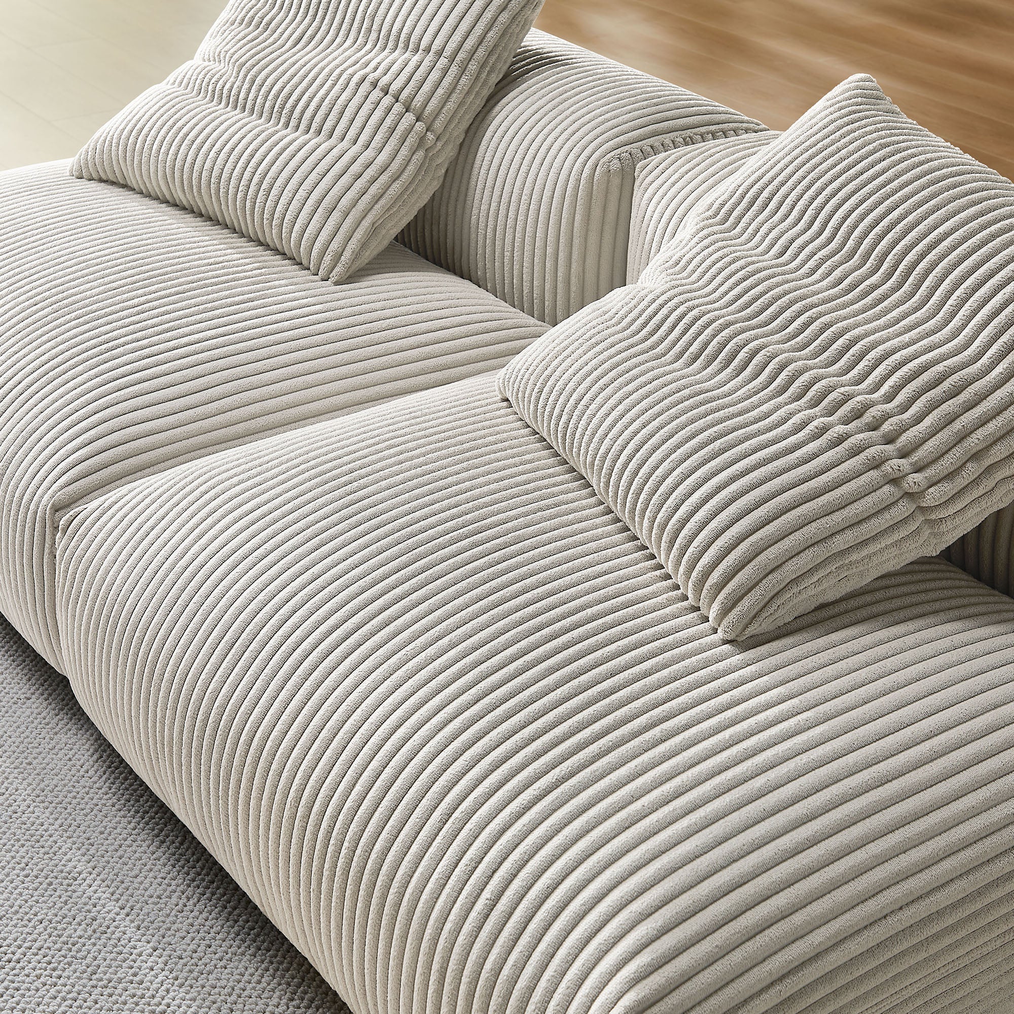 Solace 2-Piece Modular Corduroy Upholstered Sofa - Image 3