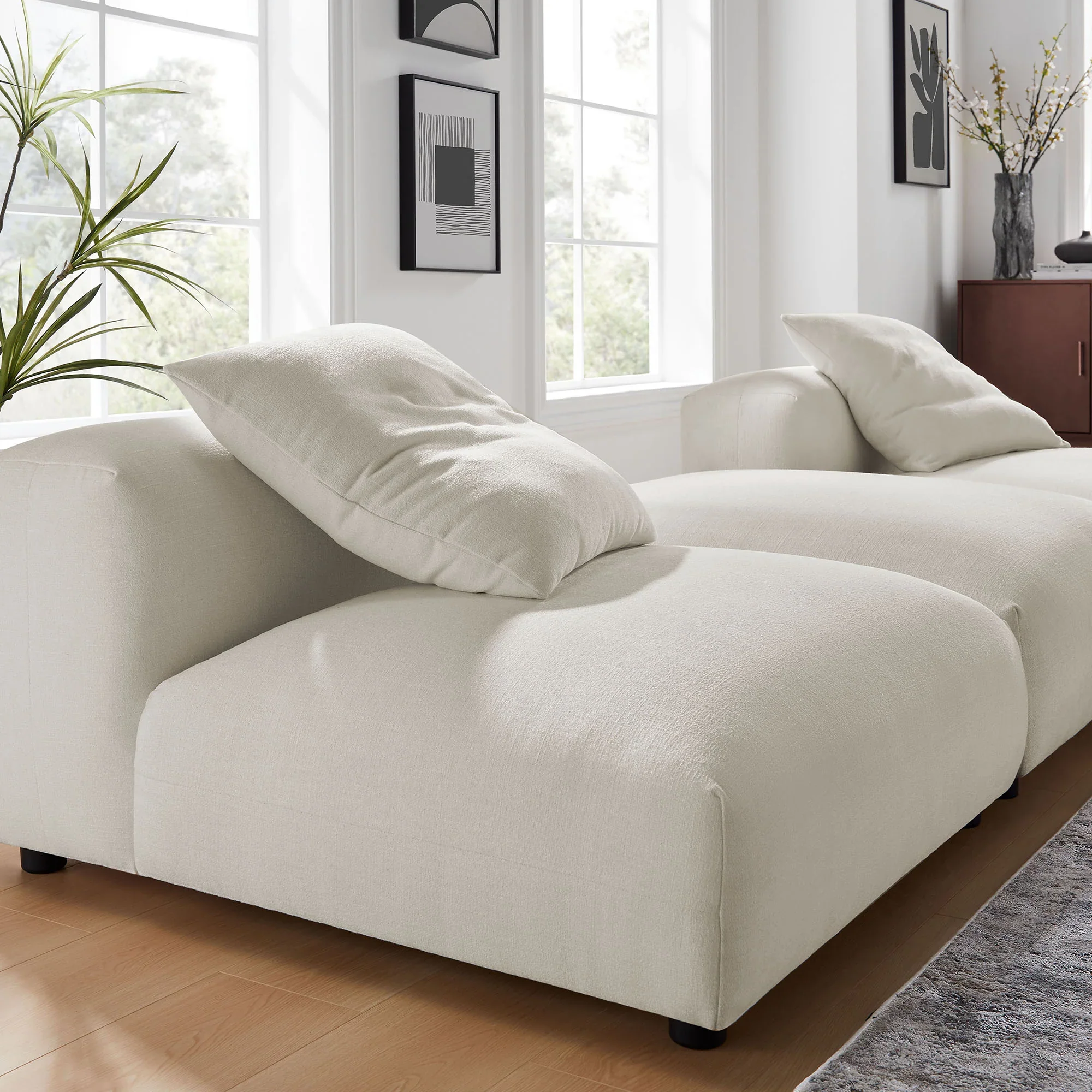 Solace 3-Piece Modular Upholstered Fabric Sectional Sofa - Image 18