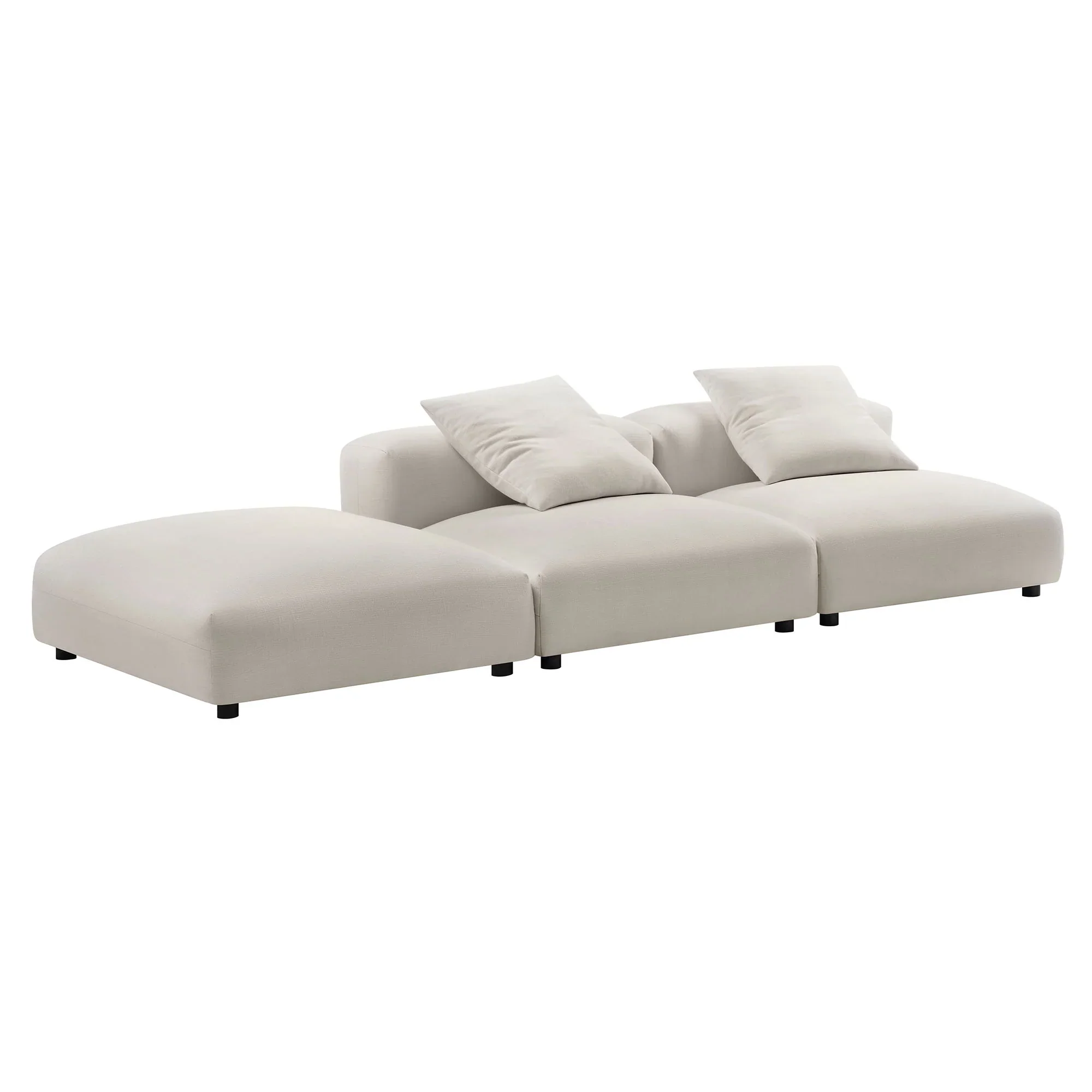 Solace 3-Piece Modular Upholstered Fabric Sectional Sofa - Image 21