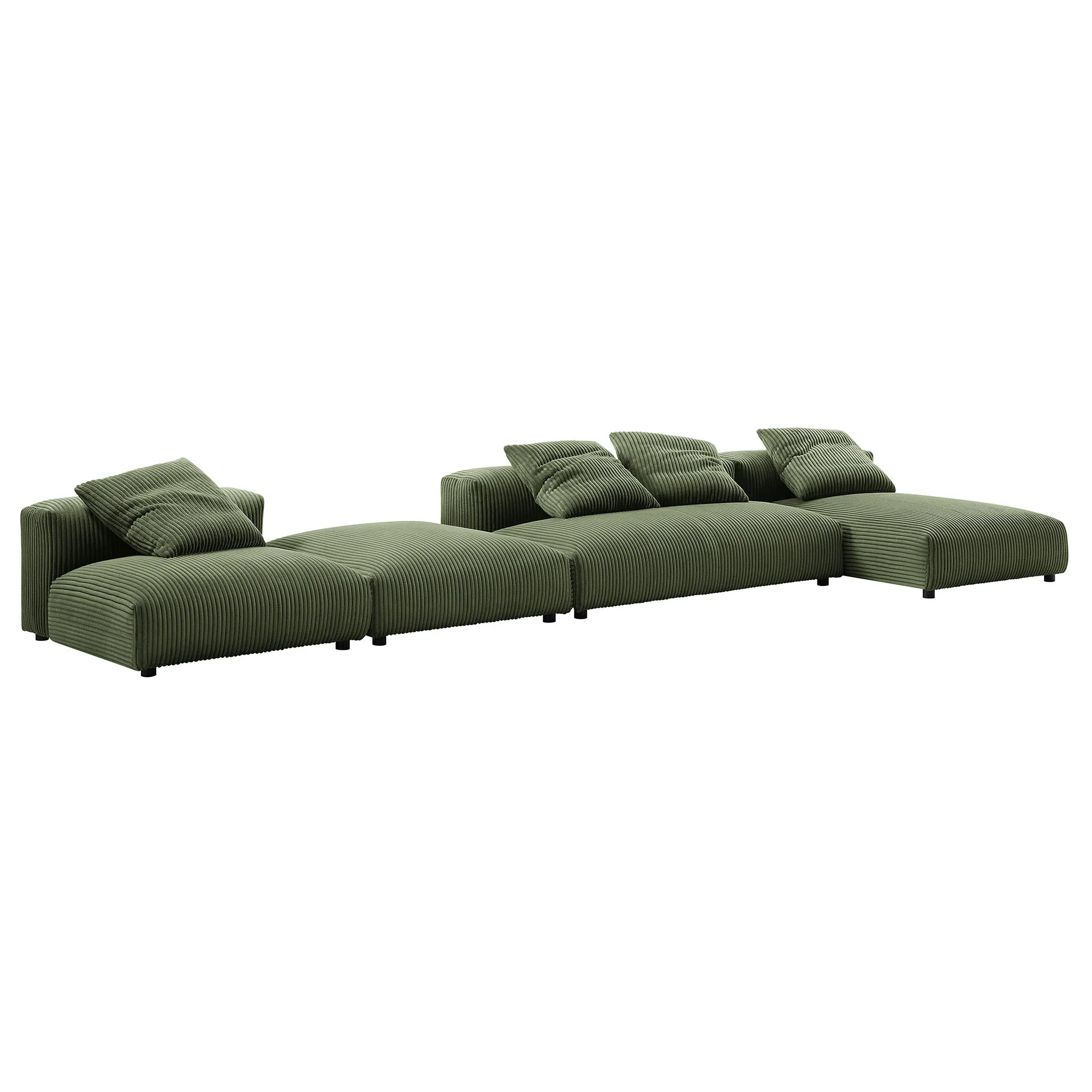 Solace 4-Piece Modular Corduroy Upholstered Sectional Sofa With Ottoman - Image 23