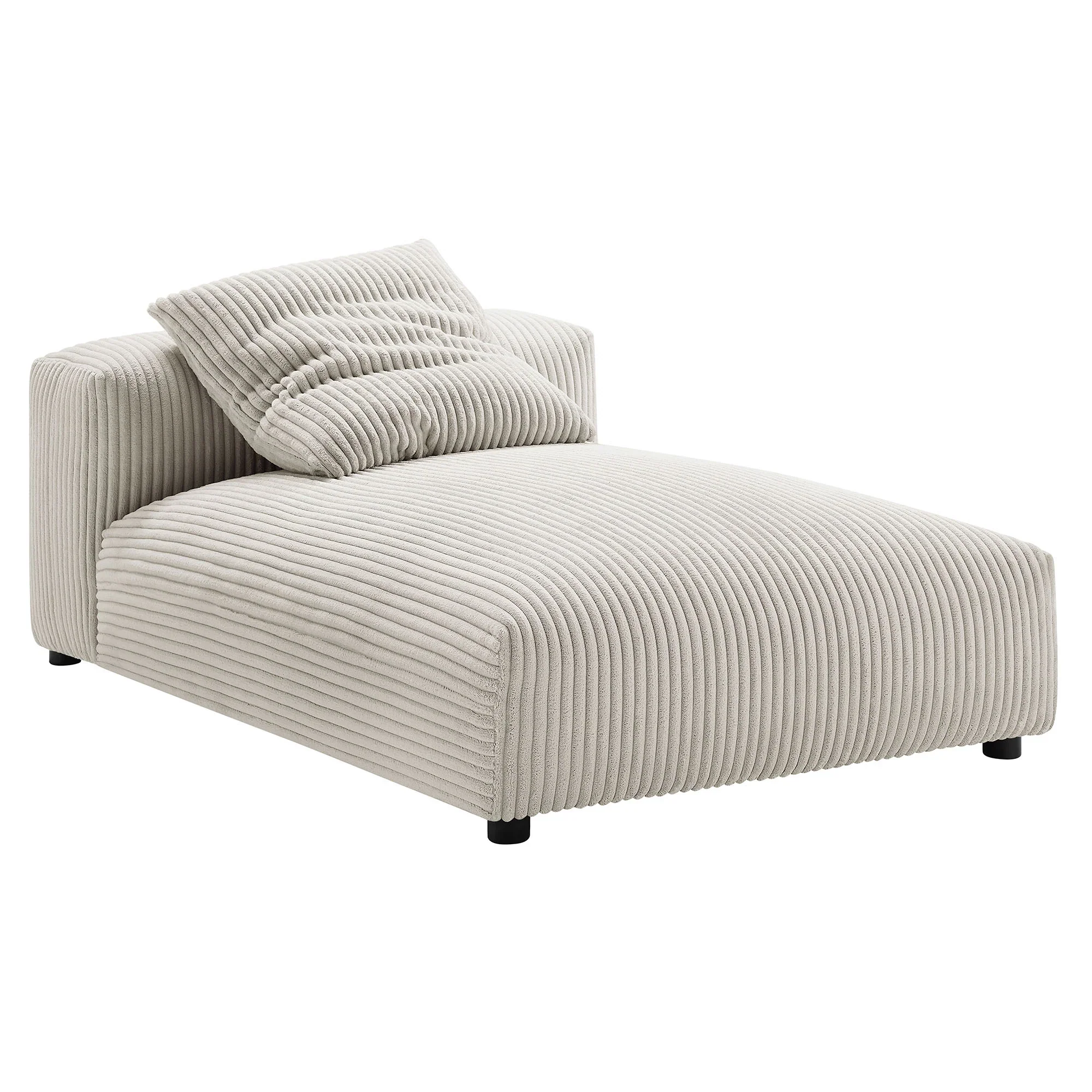 Solace 4-Piece Modular Corduroy Upholstered Sectional Sofa With Ottoman - Image 8