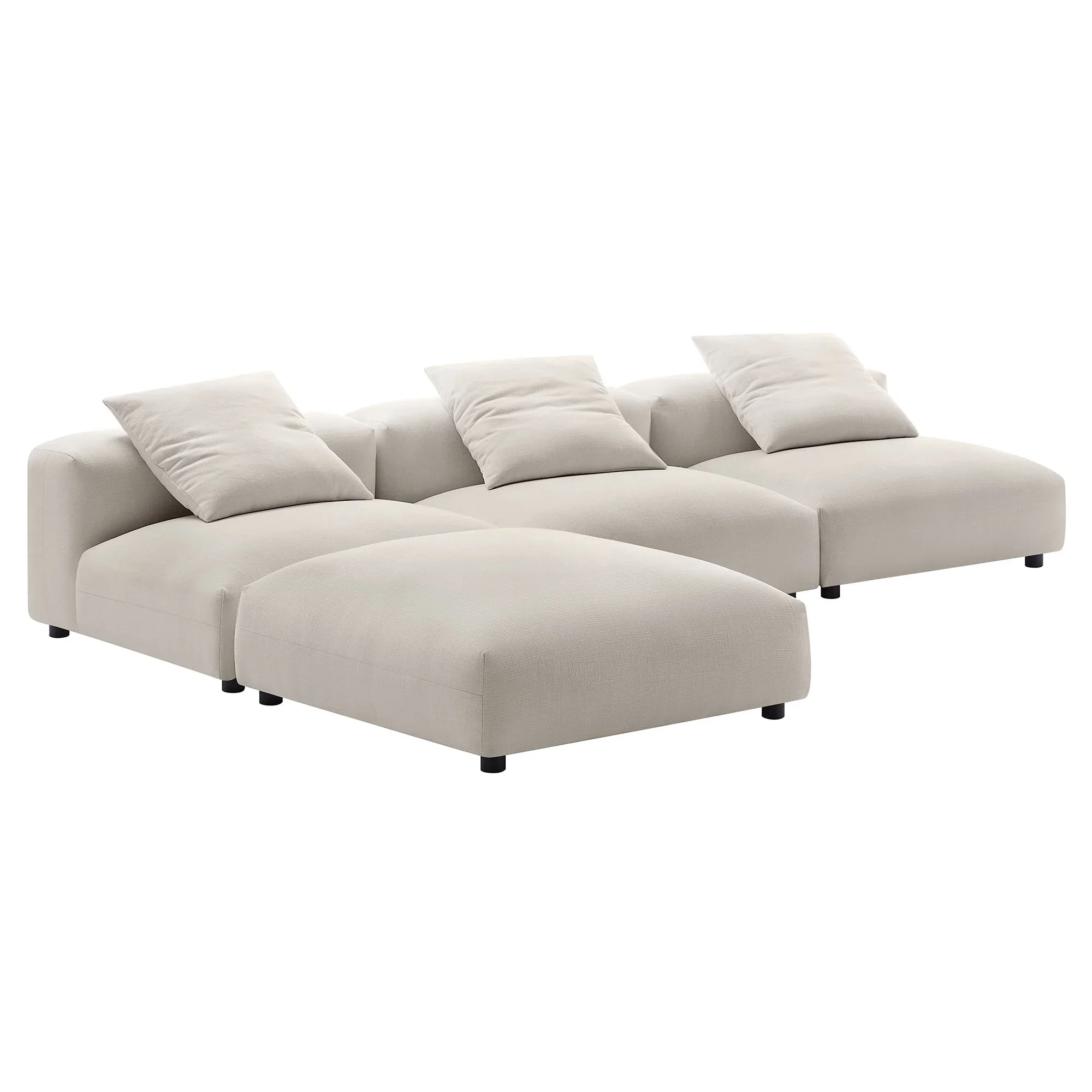 Solace 4-Piece Modular Upholstered Fabric Sectional Sofa - Image 30