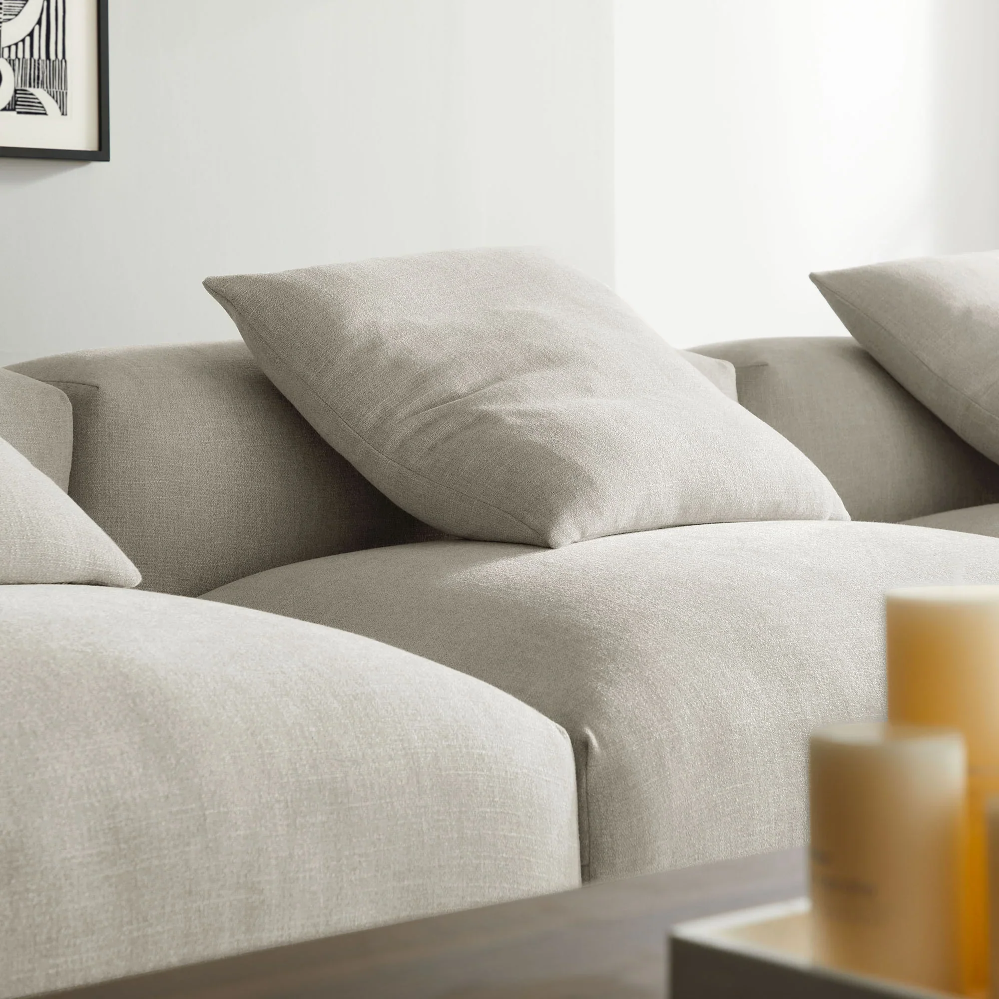 Solace 4-Piece Modular Upholstered Fabric Sectional Sofa - Image 4