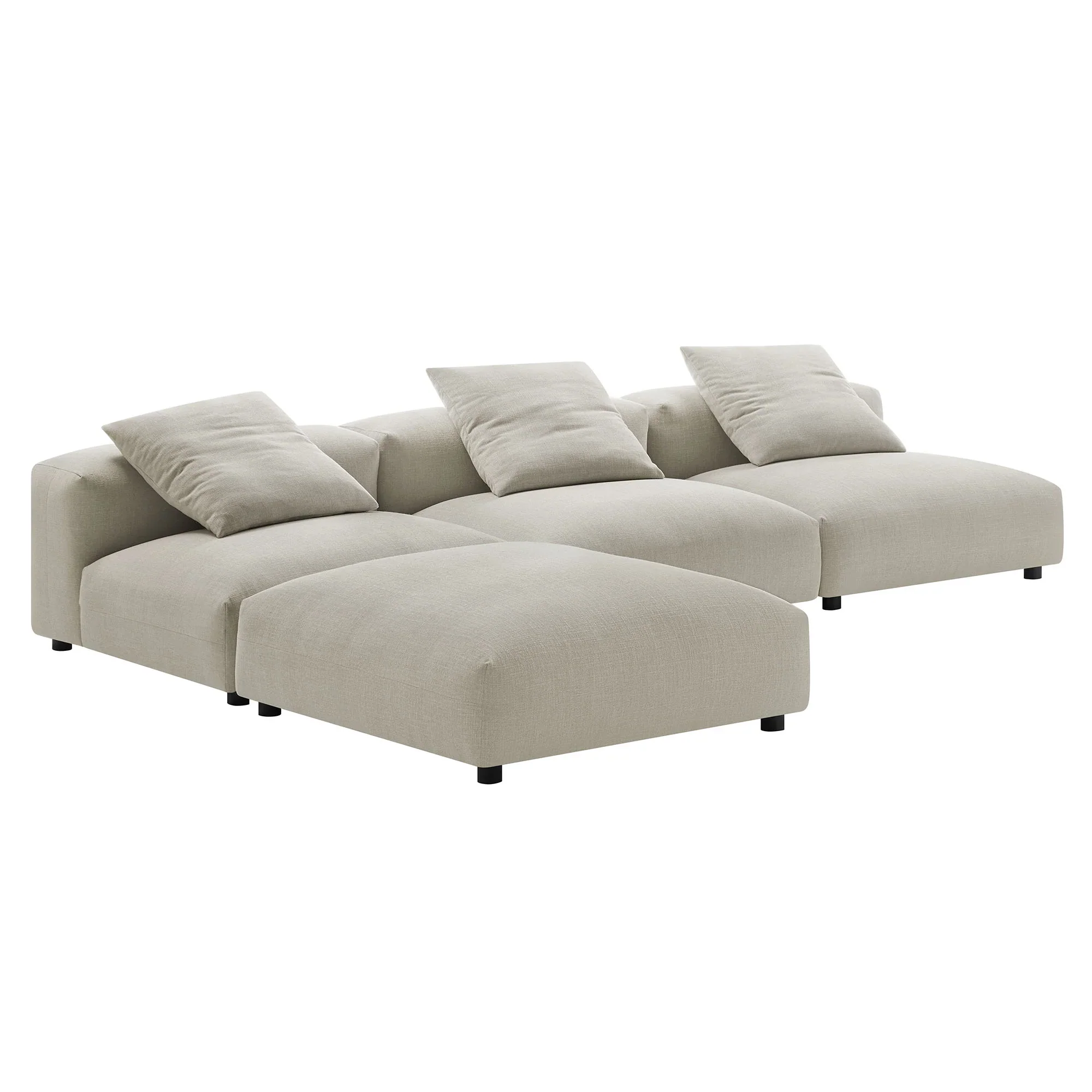 Solace 4-Piece Modular Upholstered Fabric Sectional Sofa - Image 7