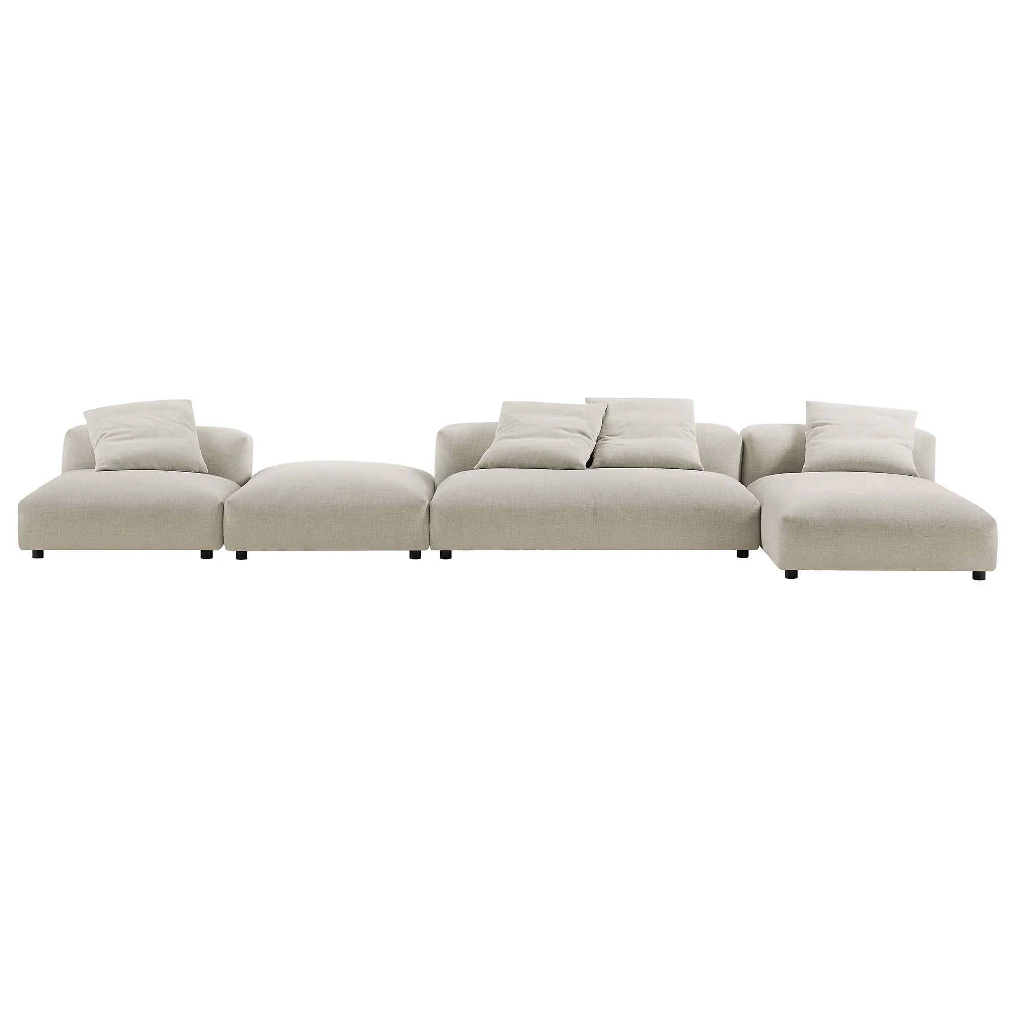 Solace 4-Piece Modular Upholstered Fabric Sectional Sofa With Ottoman - Image 15