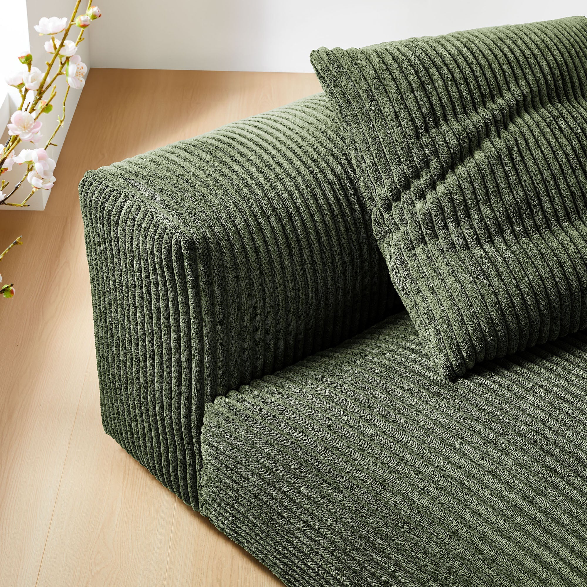 Solace Modular Corduroy Upholstered Armless Chair - Image 12