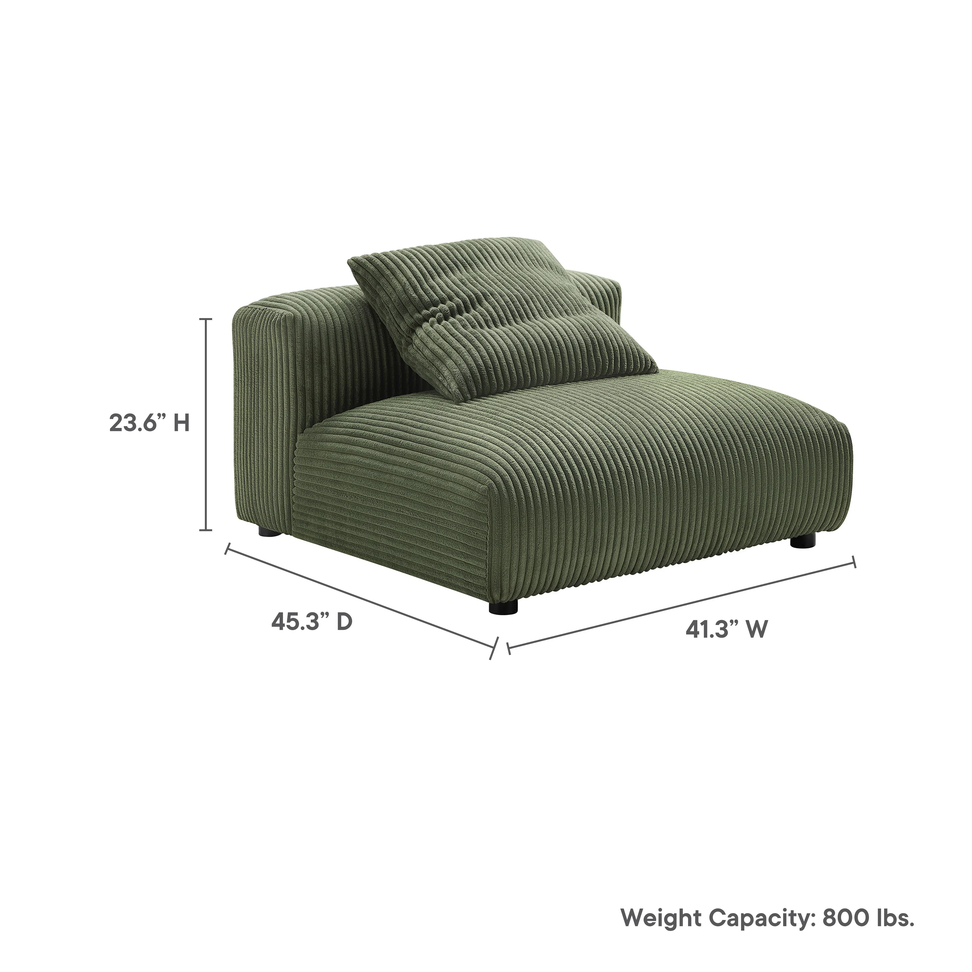 Solace Modular Corduroy Upholstered Armless Chair - Image 18