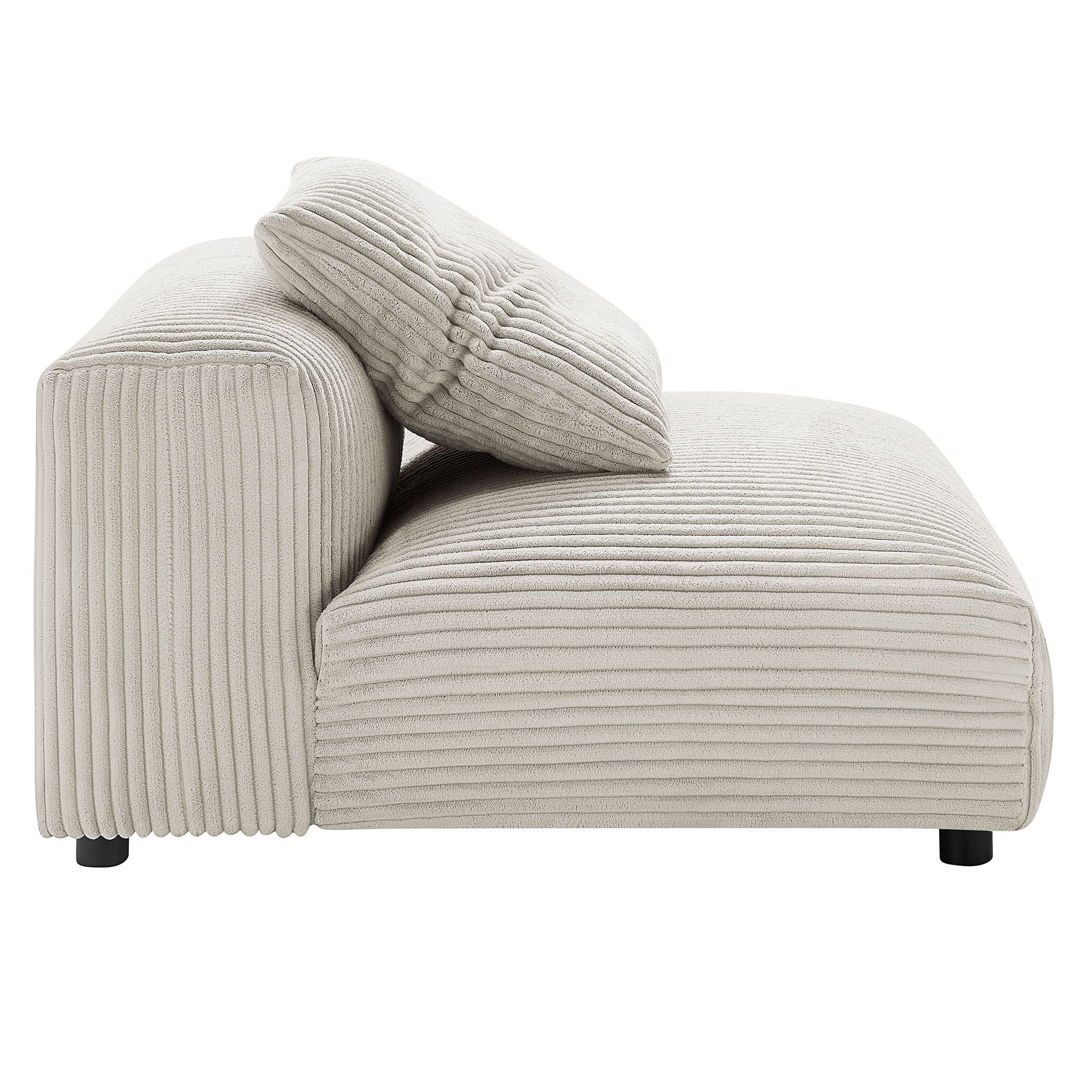 Solace Modular Corduroy Upholstered Armless Chair - Image 4
