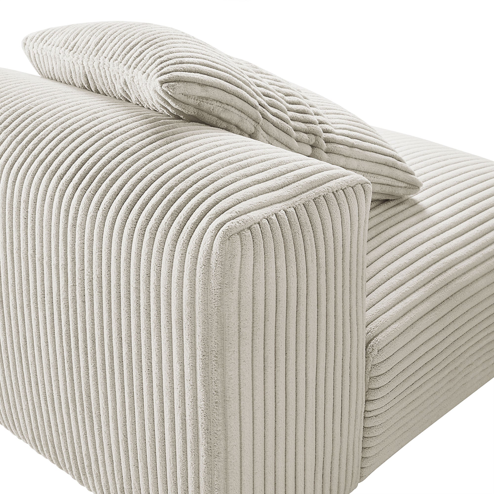 Solace Modular Corduroy Upholstered Armless Chair - Image 7
