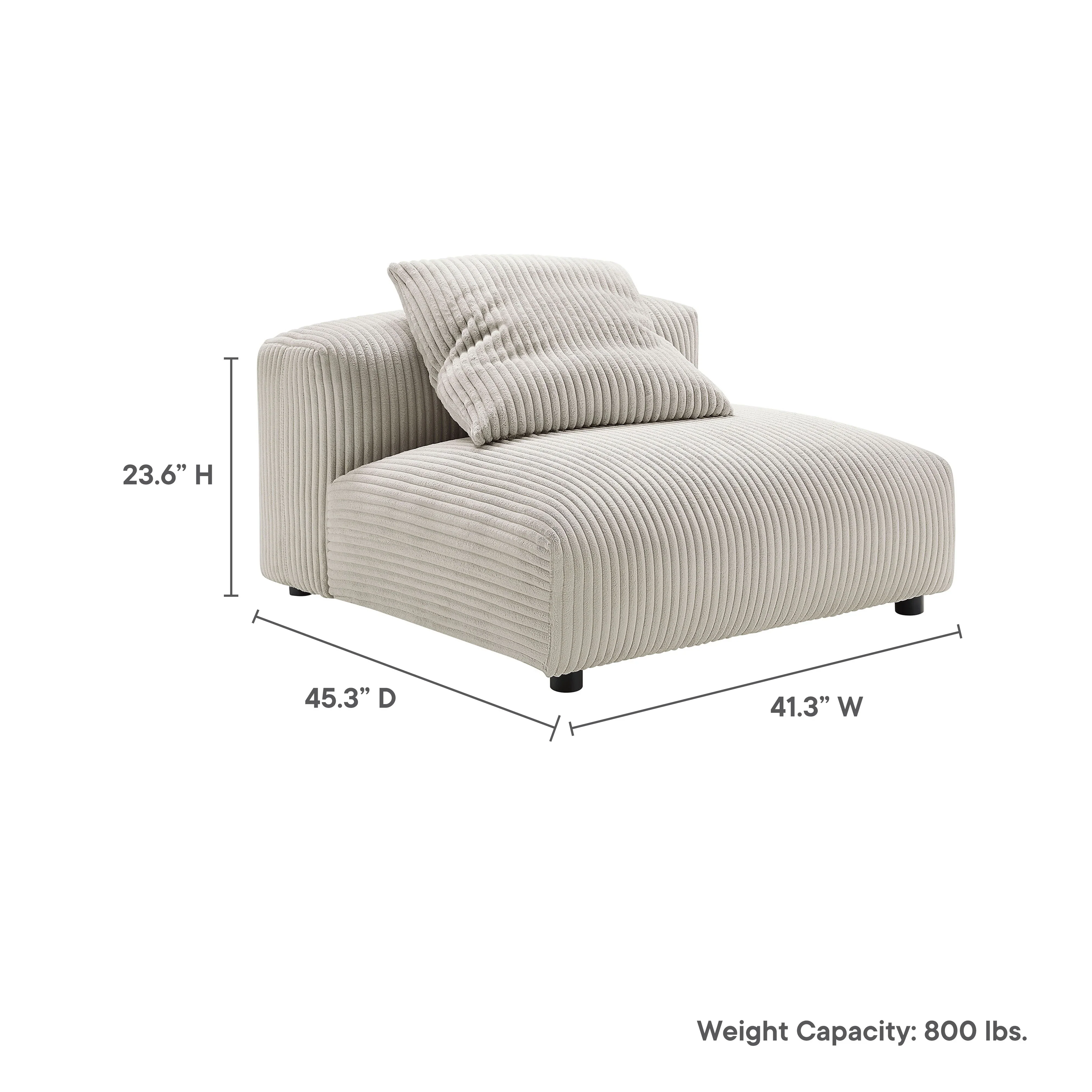 Solace Modular Corduroy Upholstered Armless Chair - Image 9