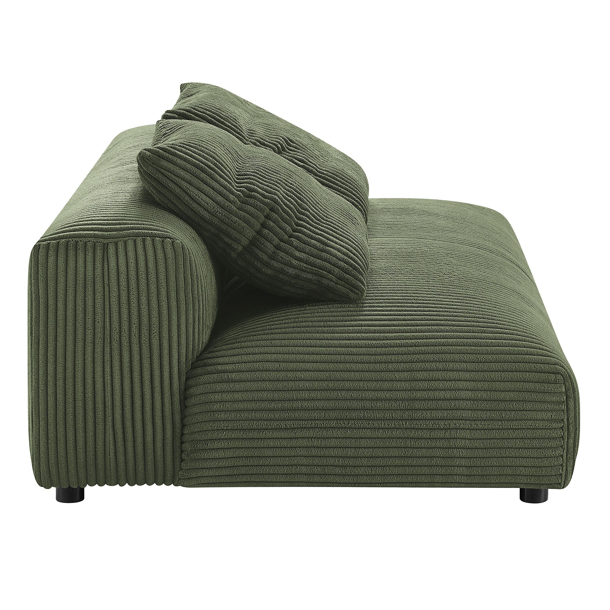 Solace Modular Corduroy Upholstered Armless Loveseat and Ottoman Set - Image 16