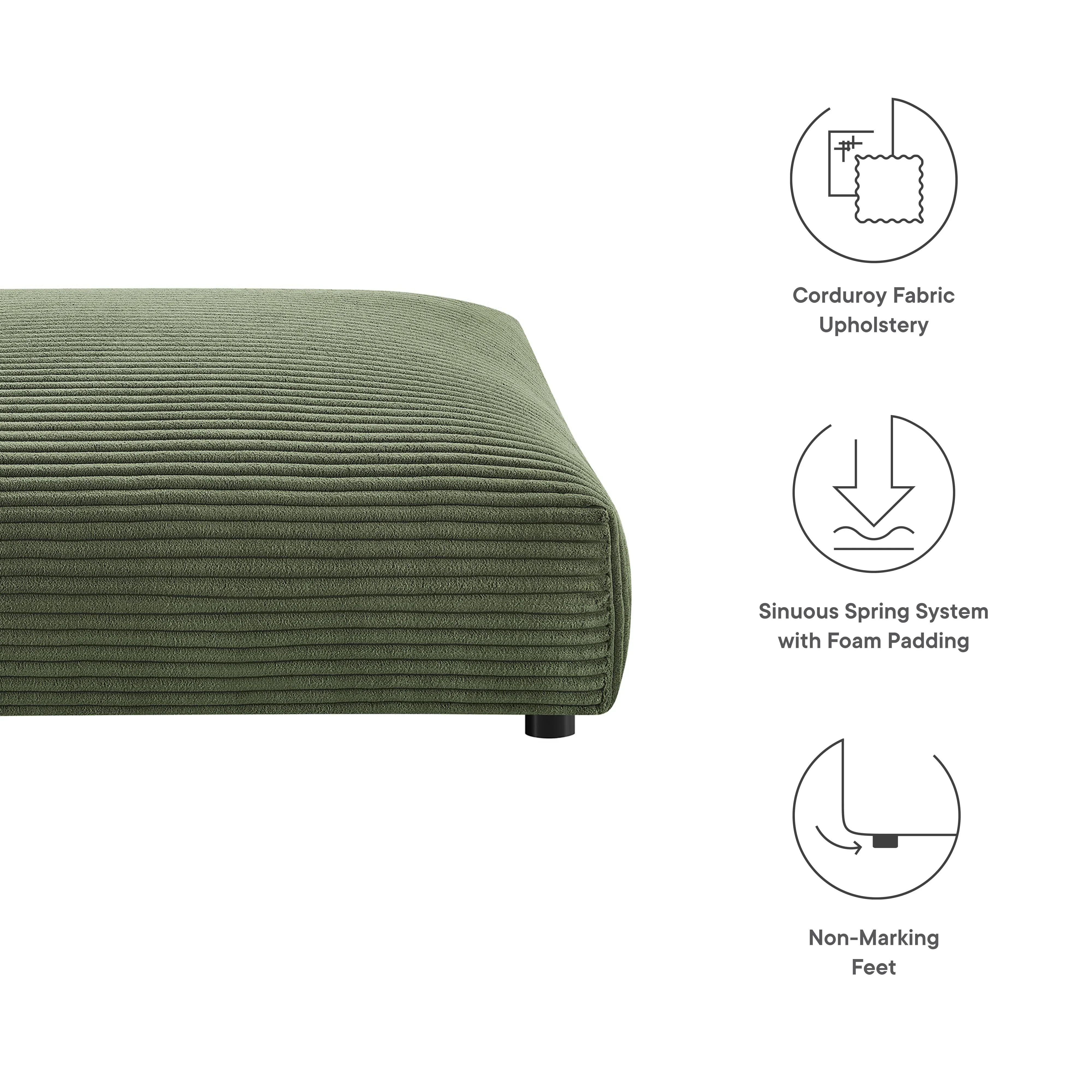 Solace Modular Corduroy Upholstered Ottoman - Image 10
