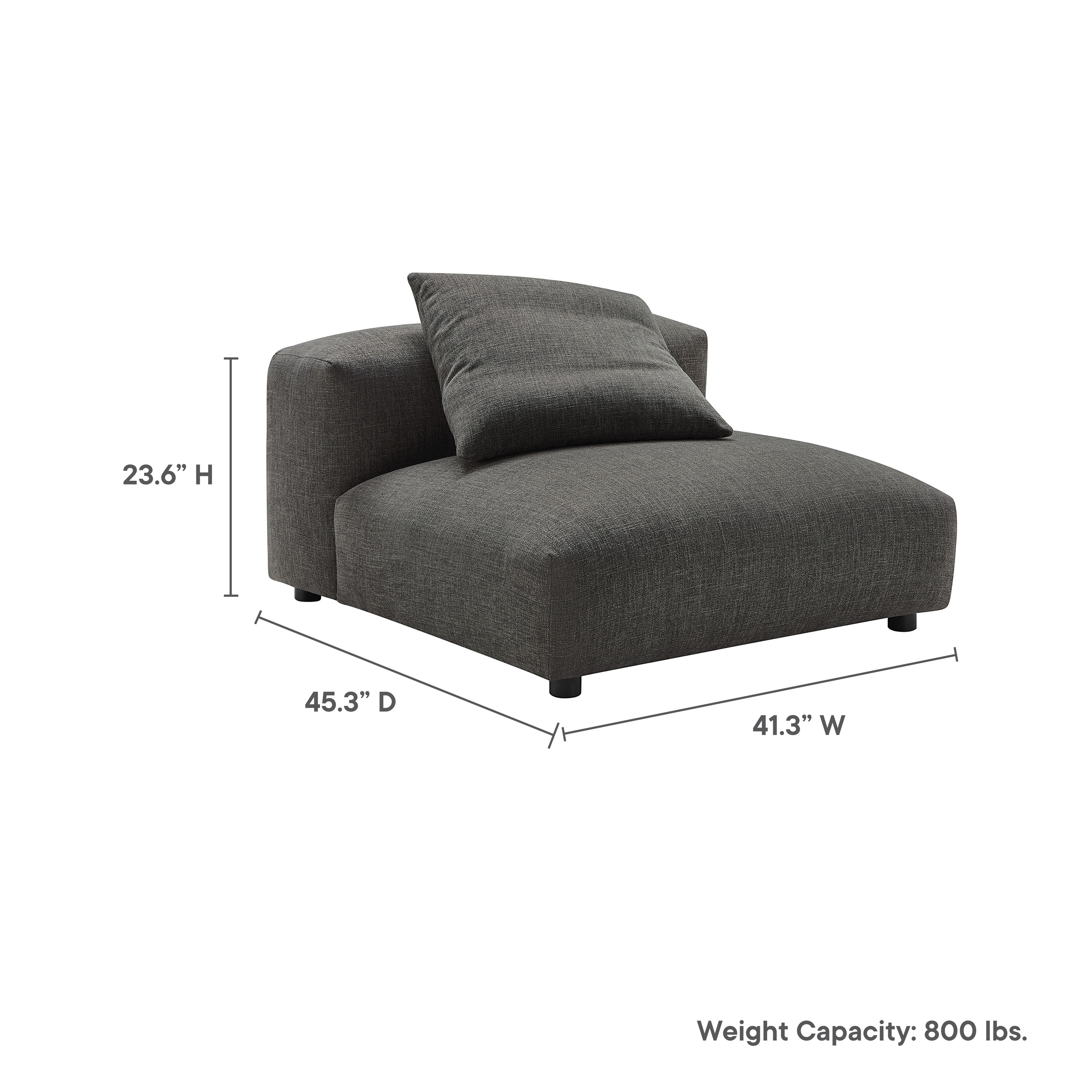 Solace Modular Upholstered Fabric Armless Chair - Image 9
