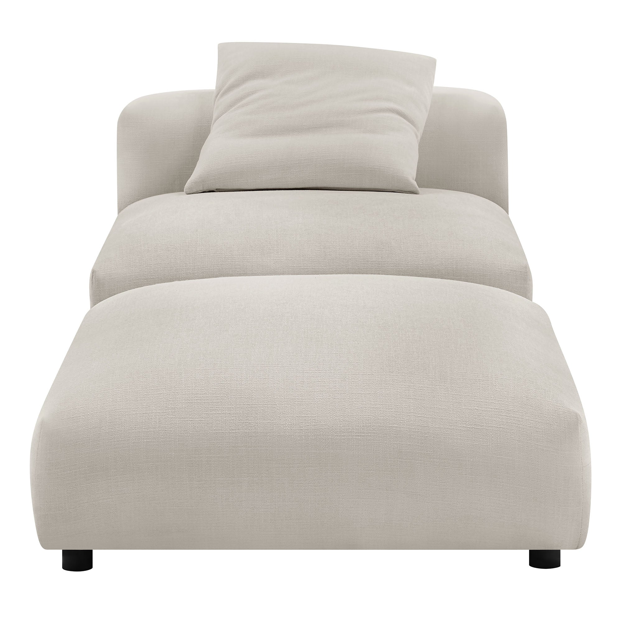 Solace Modular Upholstered Fabric Armless Chair and Ottoman Set - Image 27