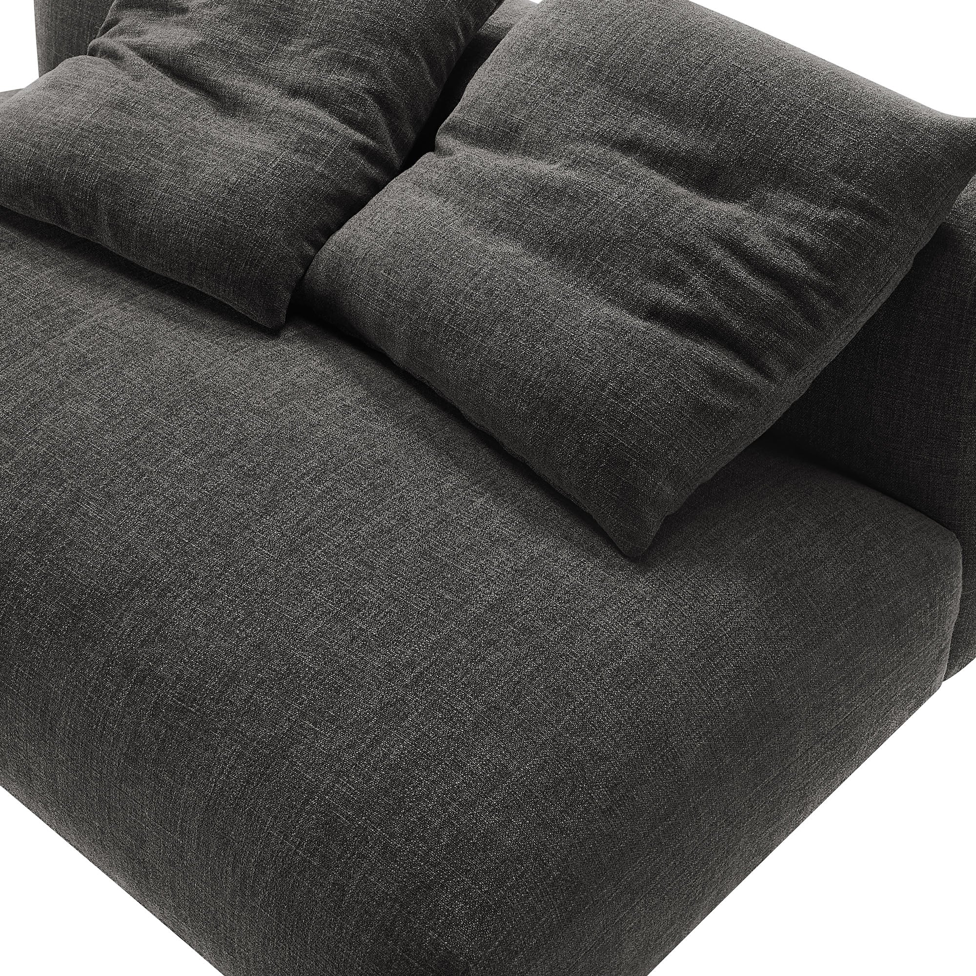 Solace Modular Upholstered Fabric Armless Loveseat - Image 7