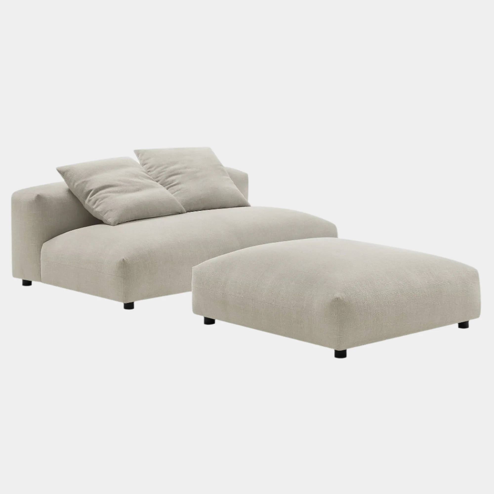 Solace Modular Upholstered Fabric Armless Loveseat and Ottoman Set - Image 11