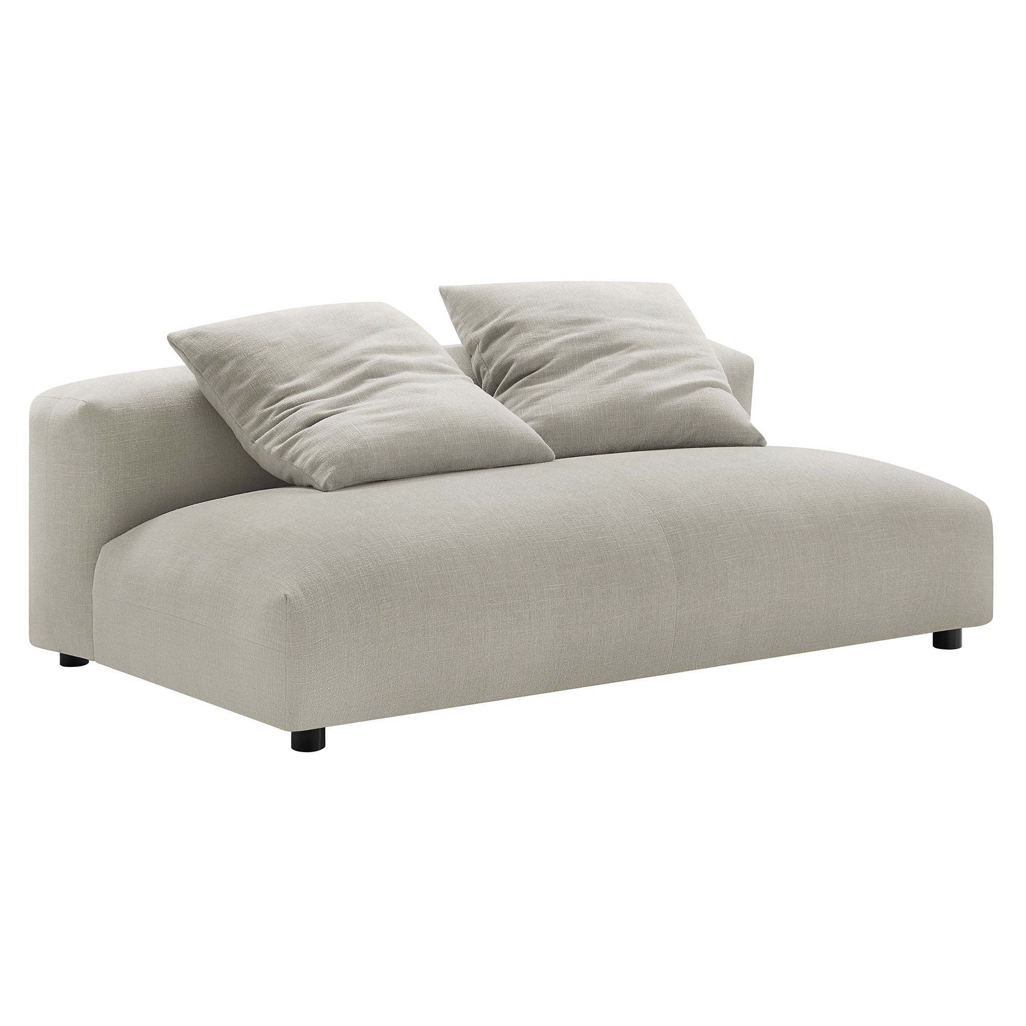 Solace Modular Upholstered Fabric Armless Loveseat and Ottoman Set - Image 14