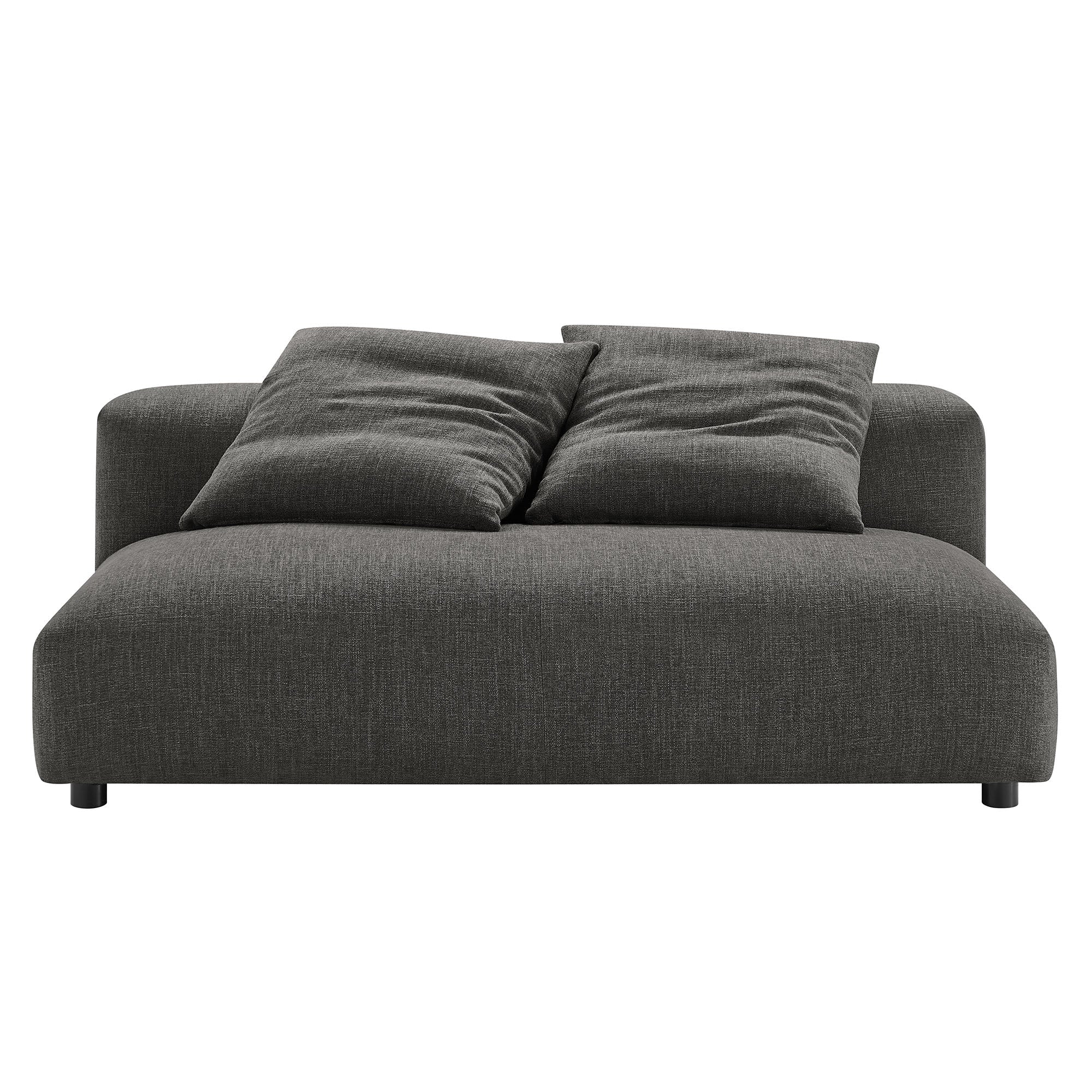 Solace Modular Upholstered Fabric Armless Loveseat and Ottoman Set - Image 8