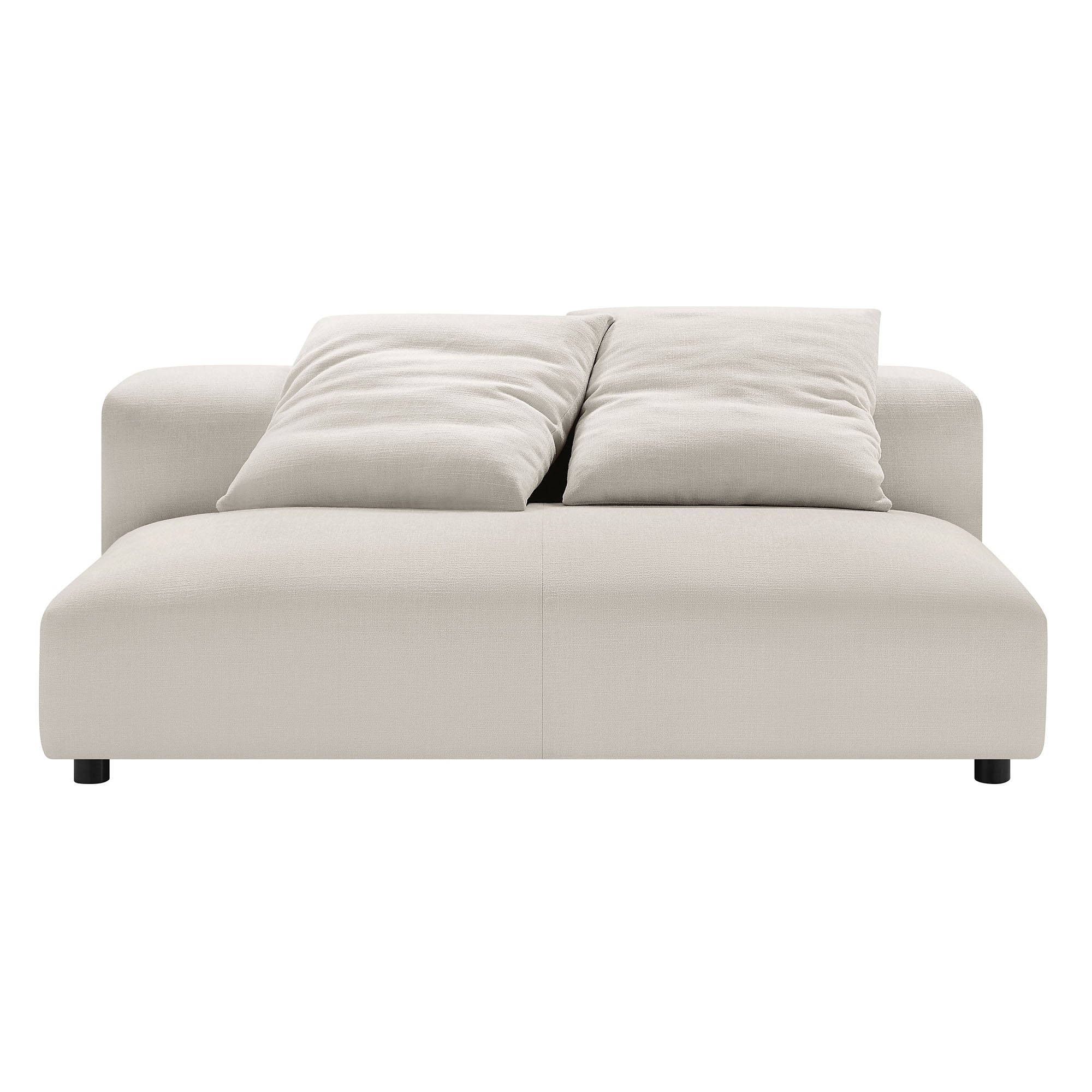 Solace Modular Upholstered Fabric Armless Loveseat and Ottoman Set - Image 9