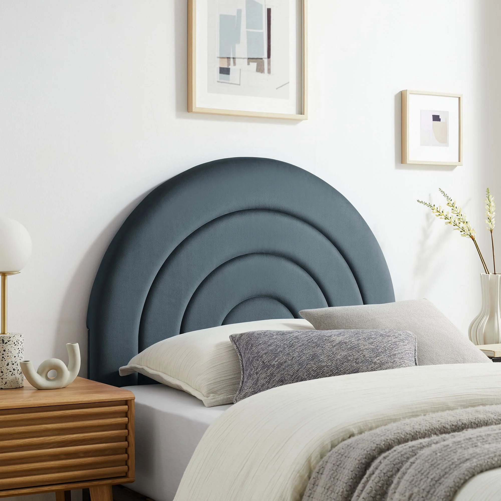 Solana Arched Performance Velvet Headboard - Image 16