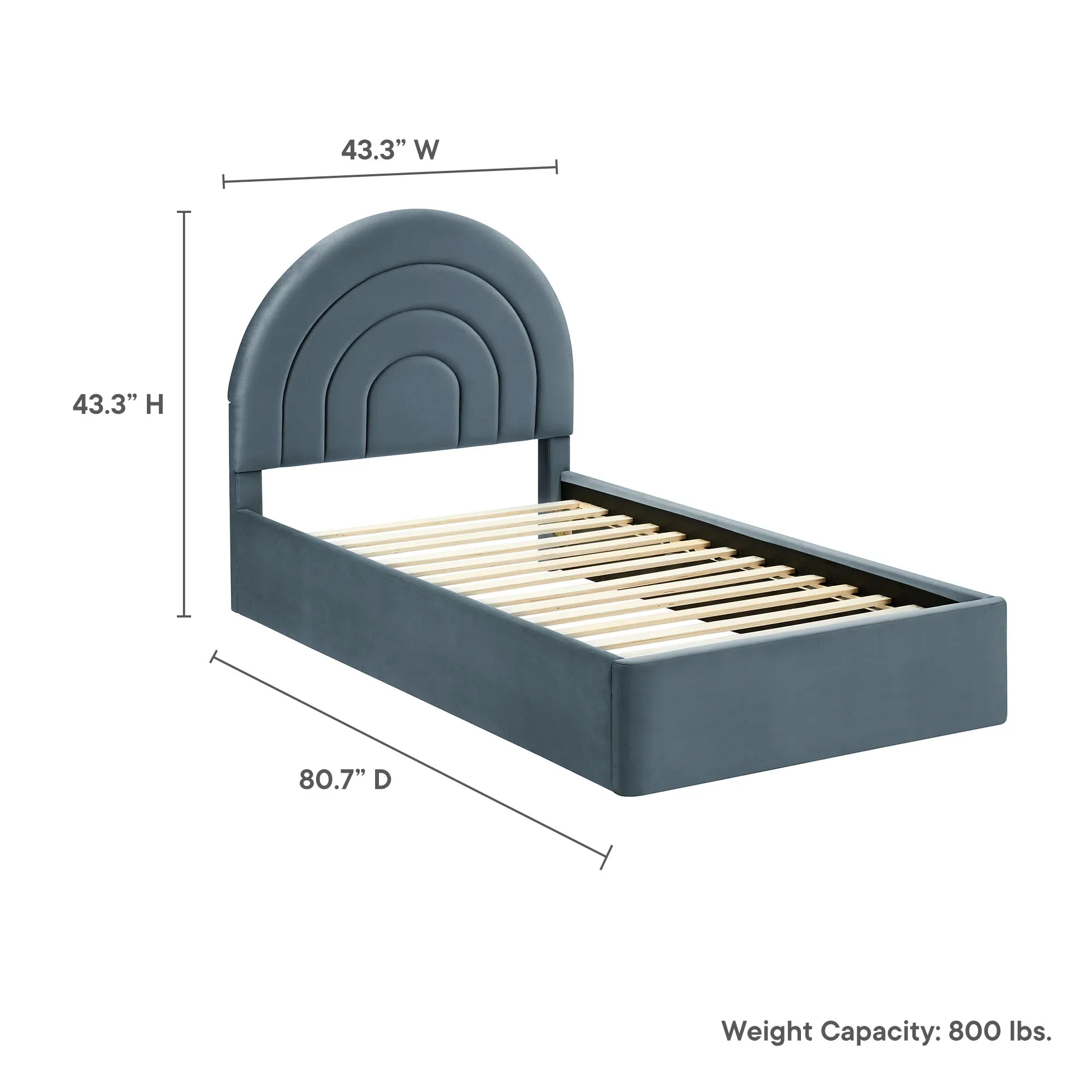 Solana Arched Performance Velvet Platform Bed - Image 21