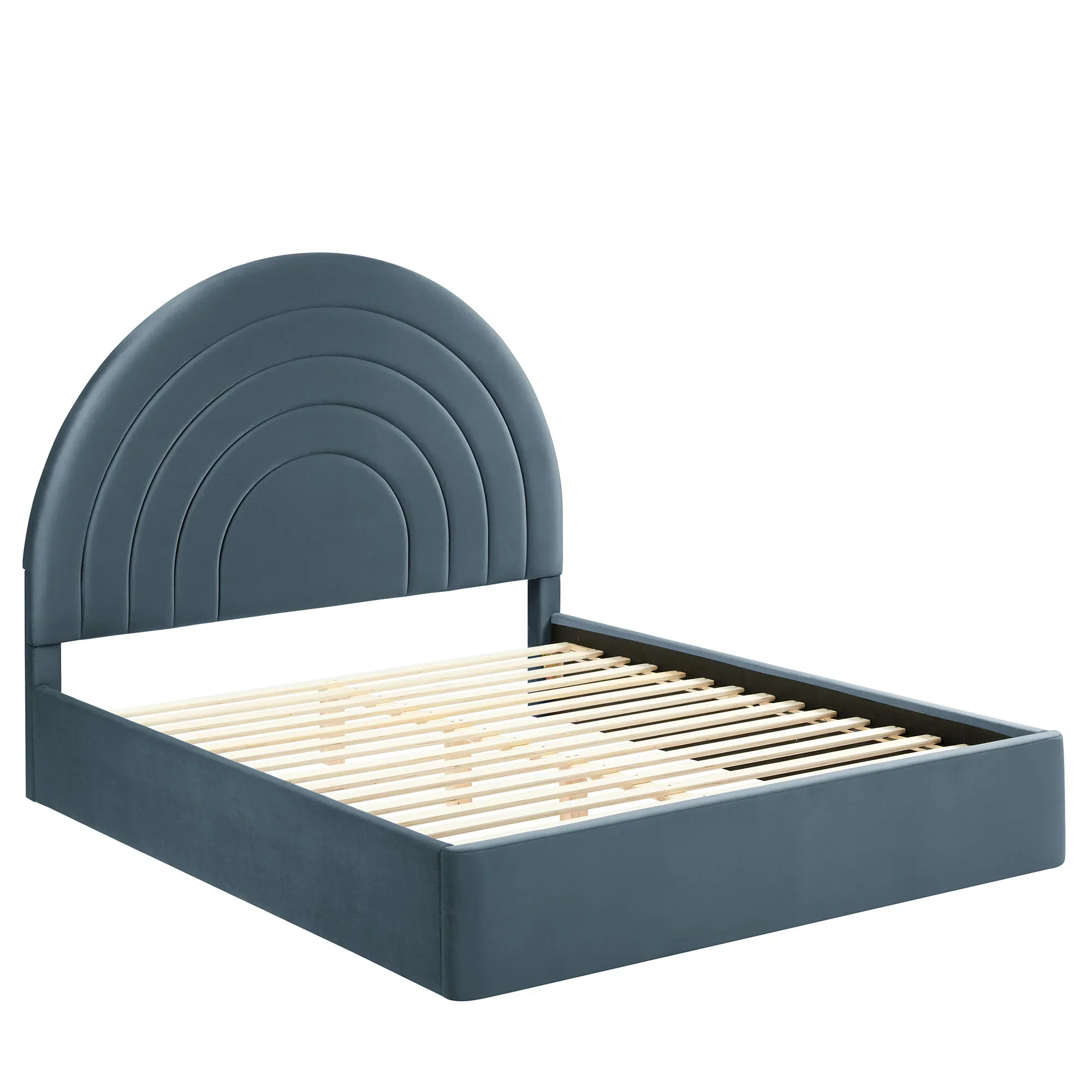 Solana Arched Performance Velvet Platform Bed - Image 68