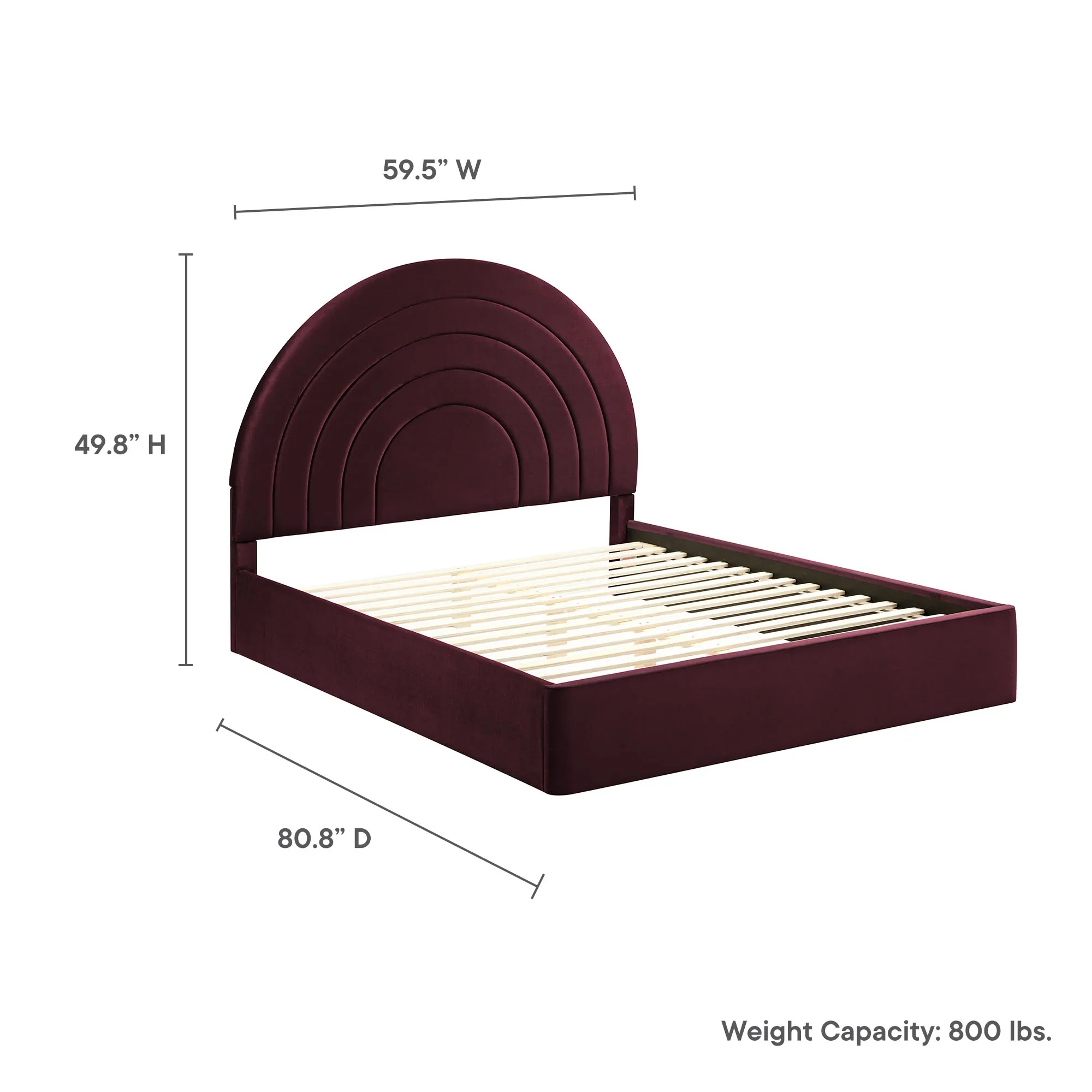 Solana Arched Performance Velvet Platform Bed - Image 75