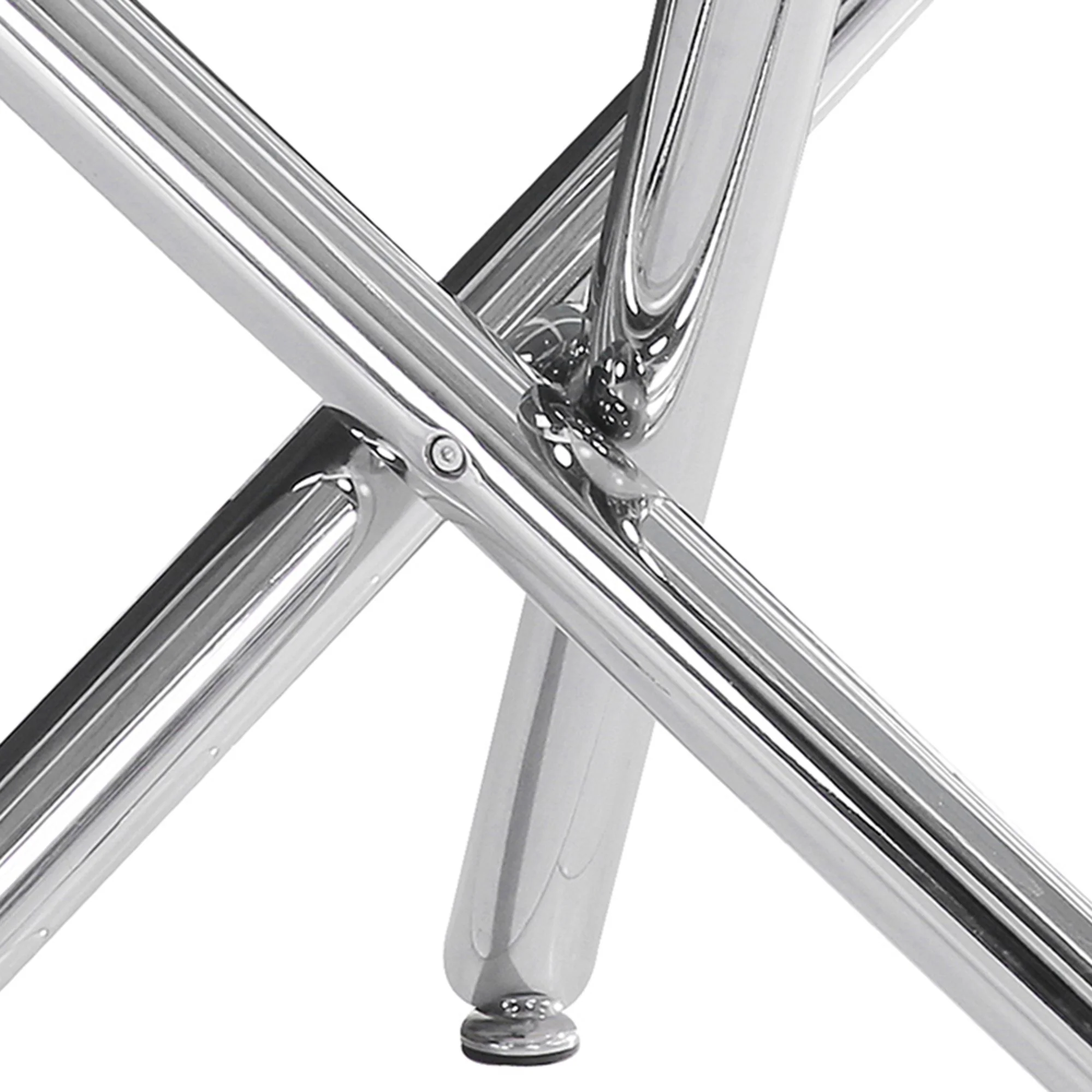 Solara/Devo 5pc Dining Set in Chrome with White Chair - Image 9